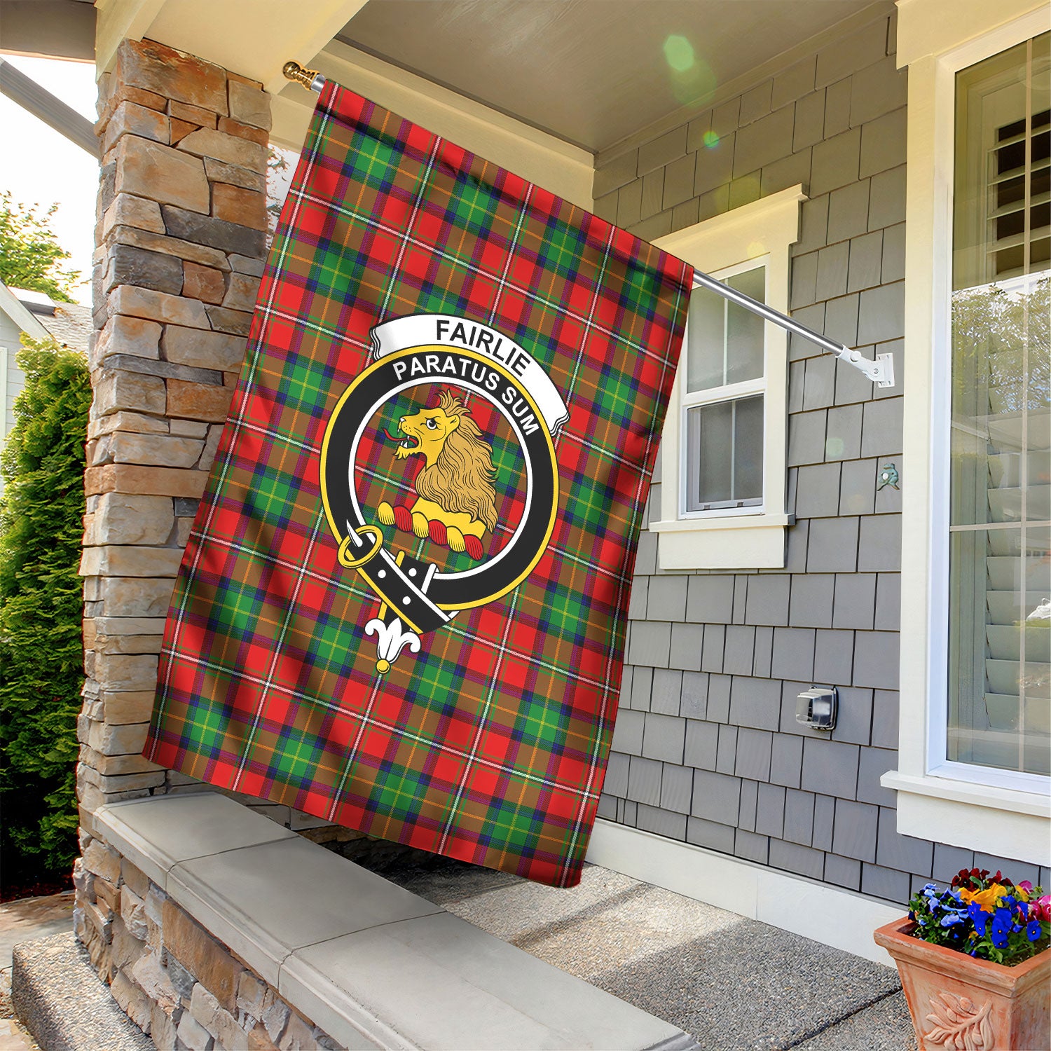 Fairlie Tartan Crest Garden Flag