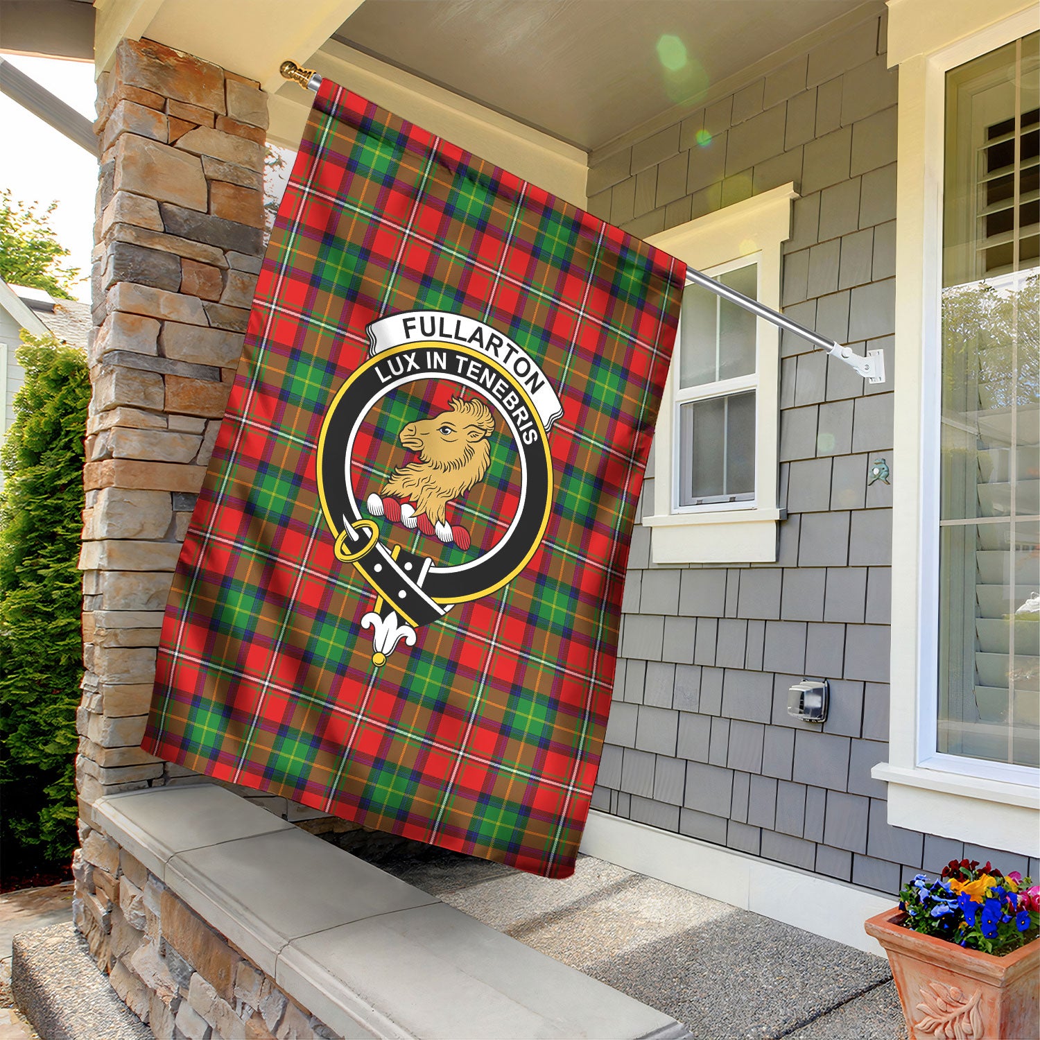 Fullarton Tartan Crest Garden Flag