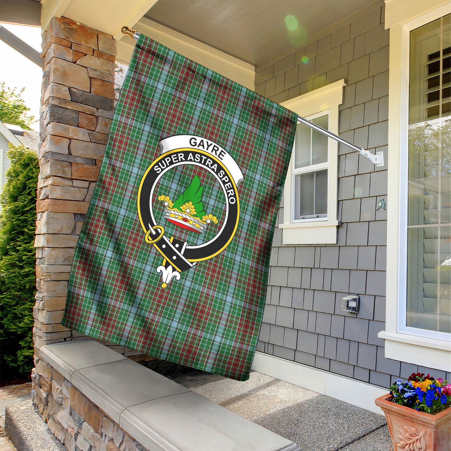 Gayre Tartan Crest Garden Flag