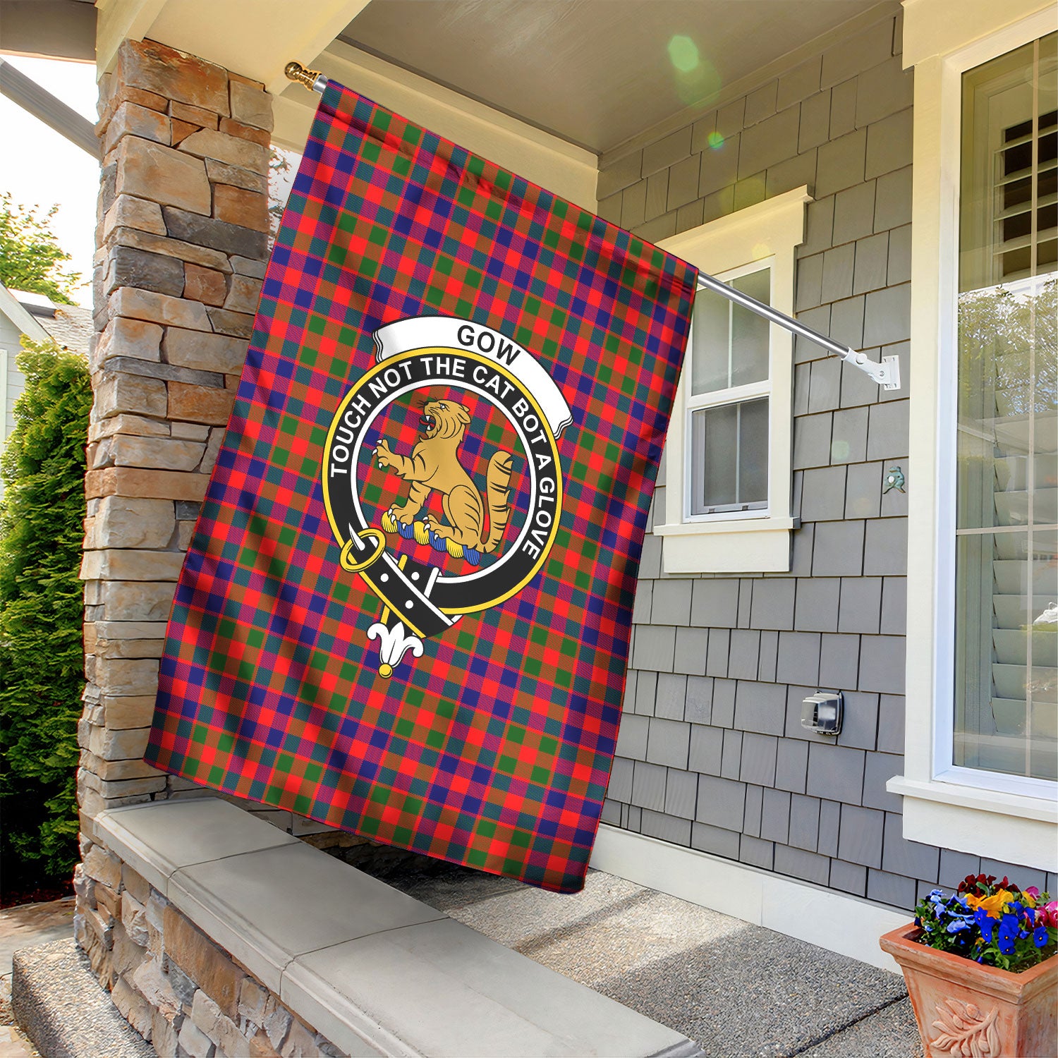 Gow (or McGouan) Tartan Crest Garden Flag