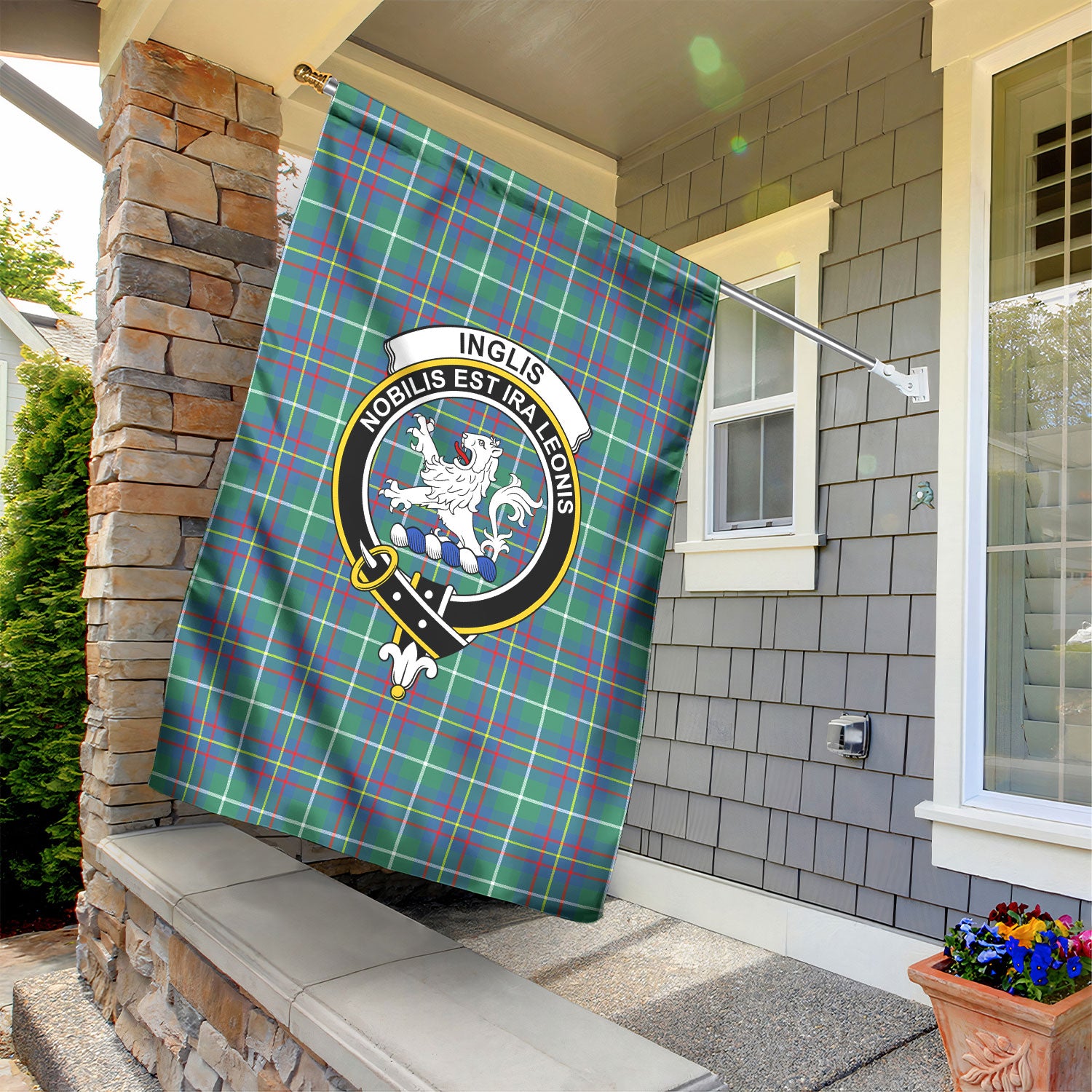 Inglis Ancient Tartan Crest Garden Flag