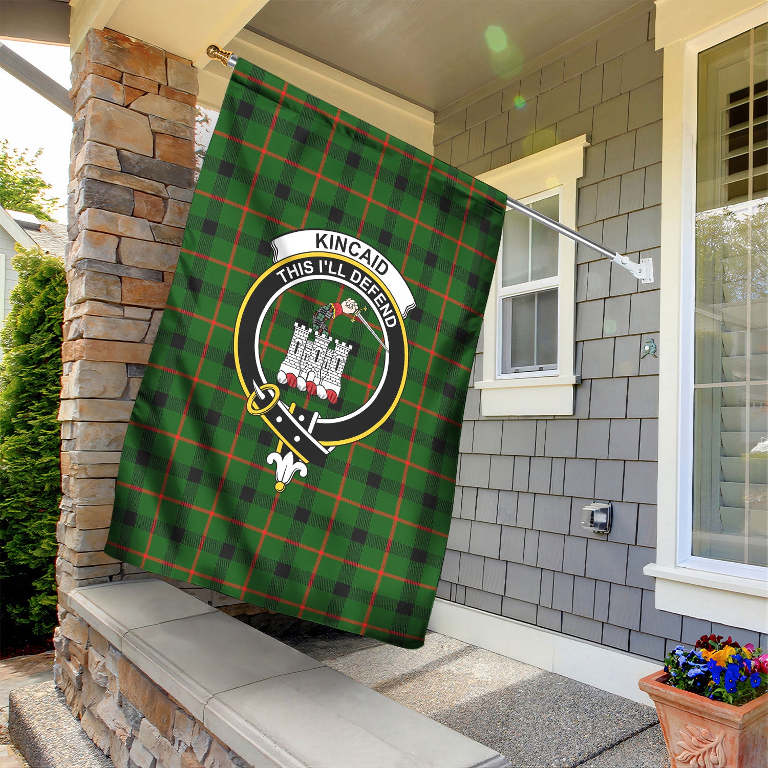 Kincaid Tartan Crest Garden Flag