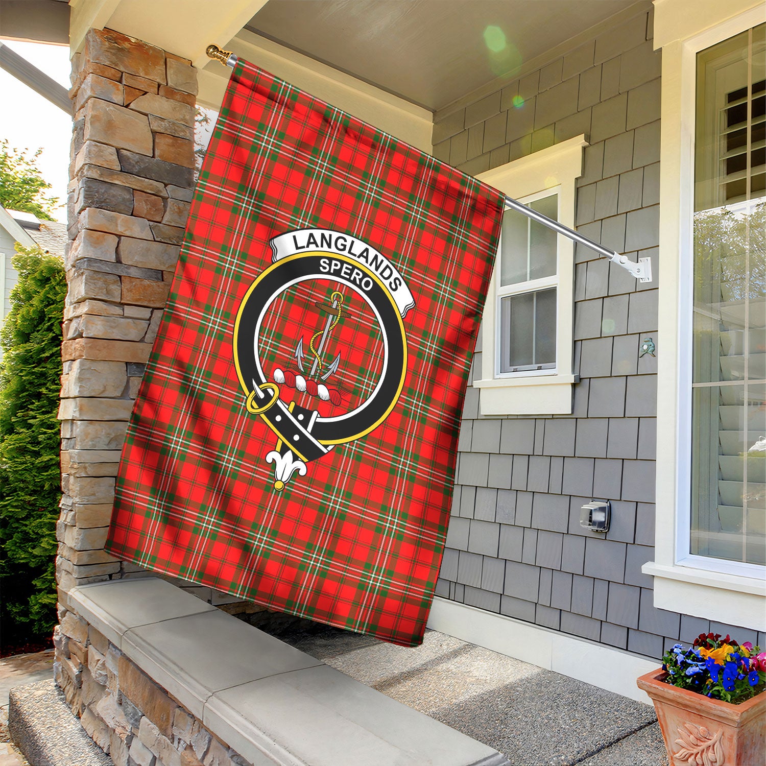 Langlands Tartan Crest Garden Flag
