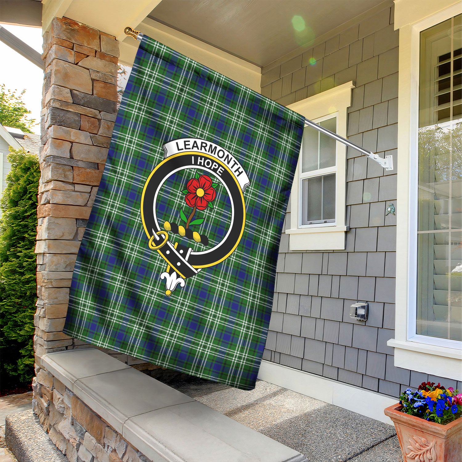 Learmonth Tartan Crest Garden Flag