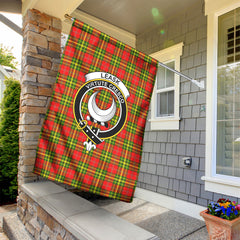 Leask Tartan Crest Garden Flag