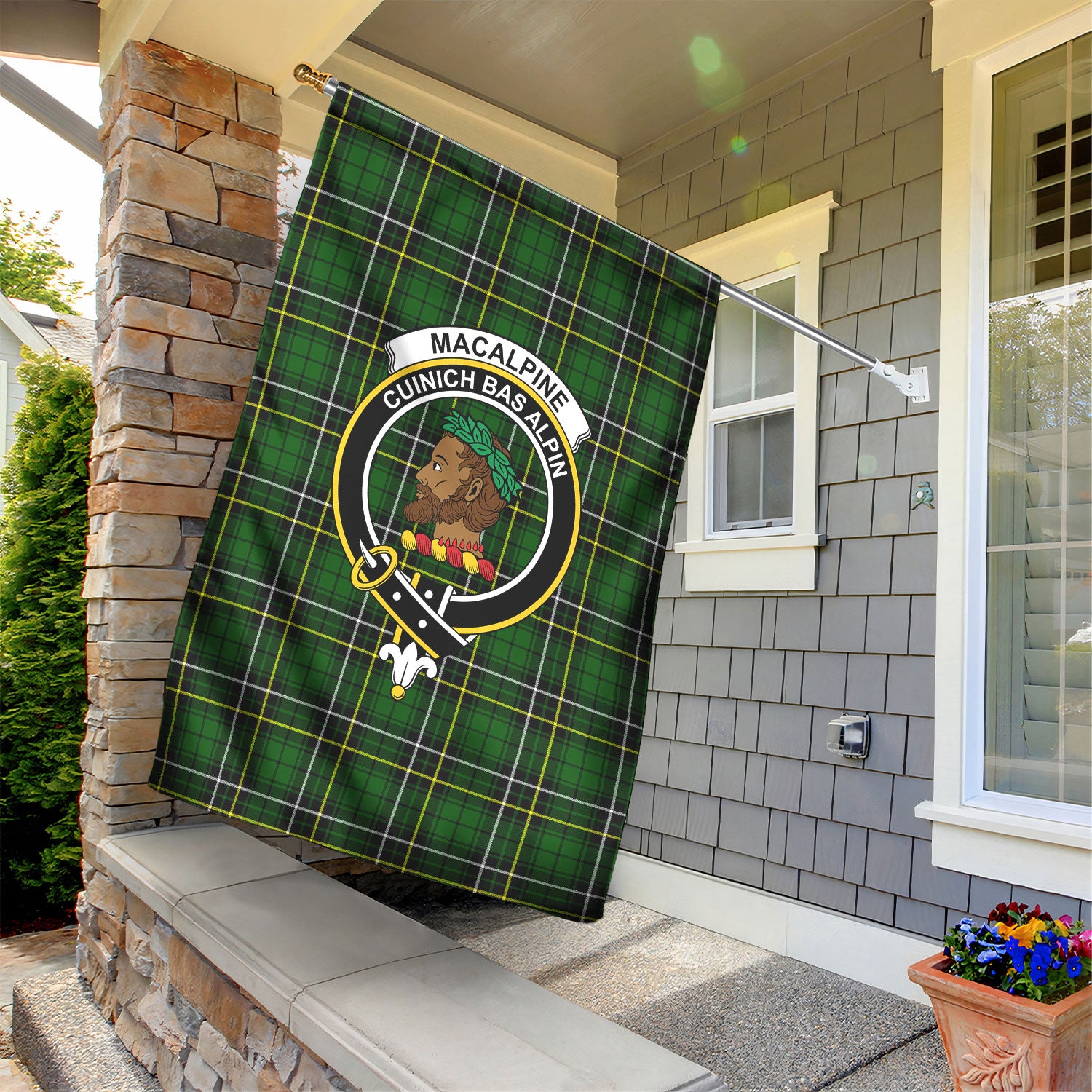MacAlpine Modern Tartan Crest Garden Flag