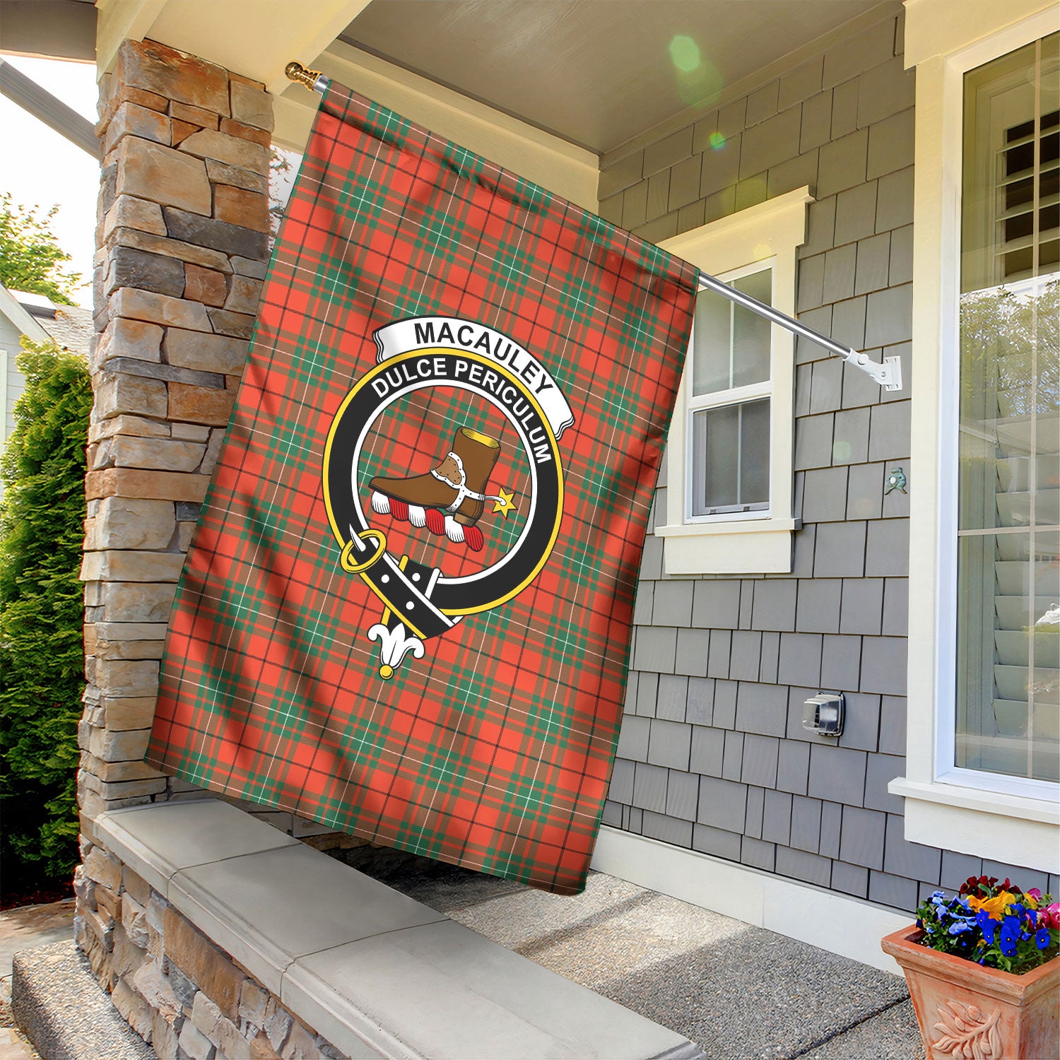 MacAuley Ancient Tartan Crest Garden Flag