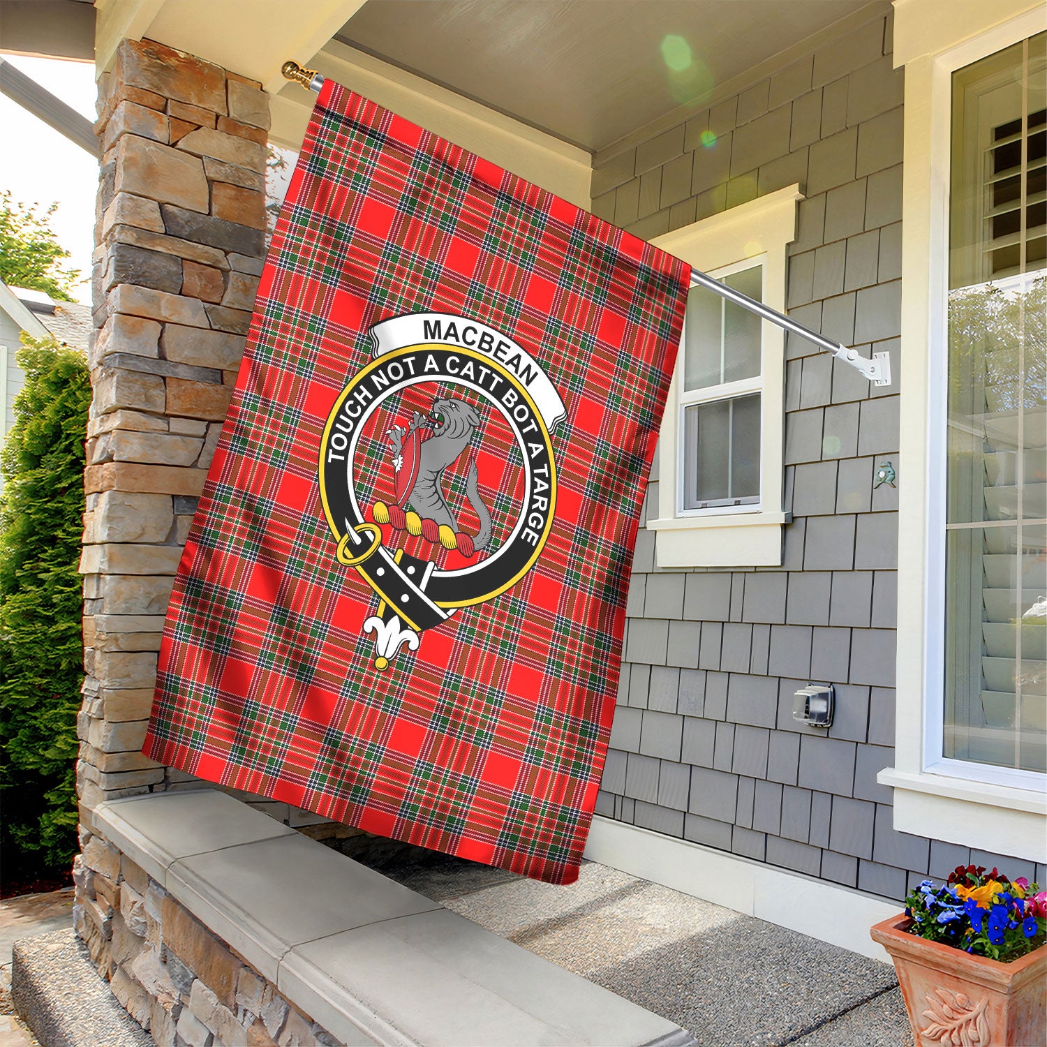 MacBean Tartan Crest Garden Flag