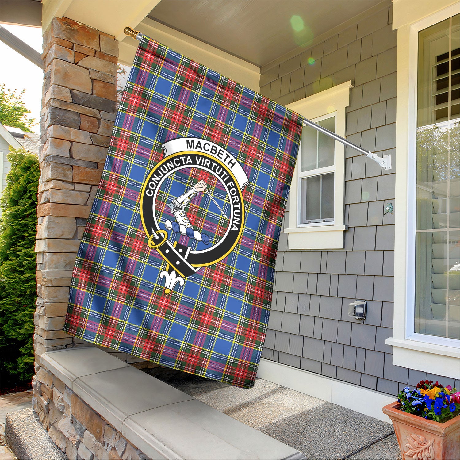 MacBeth Modern Tartan Crest Garden Flag