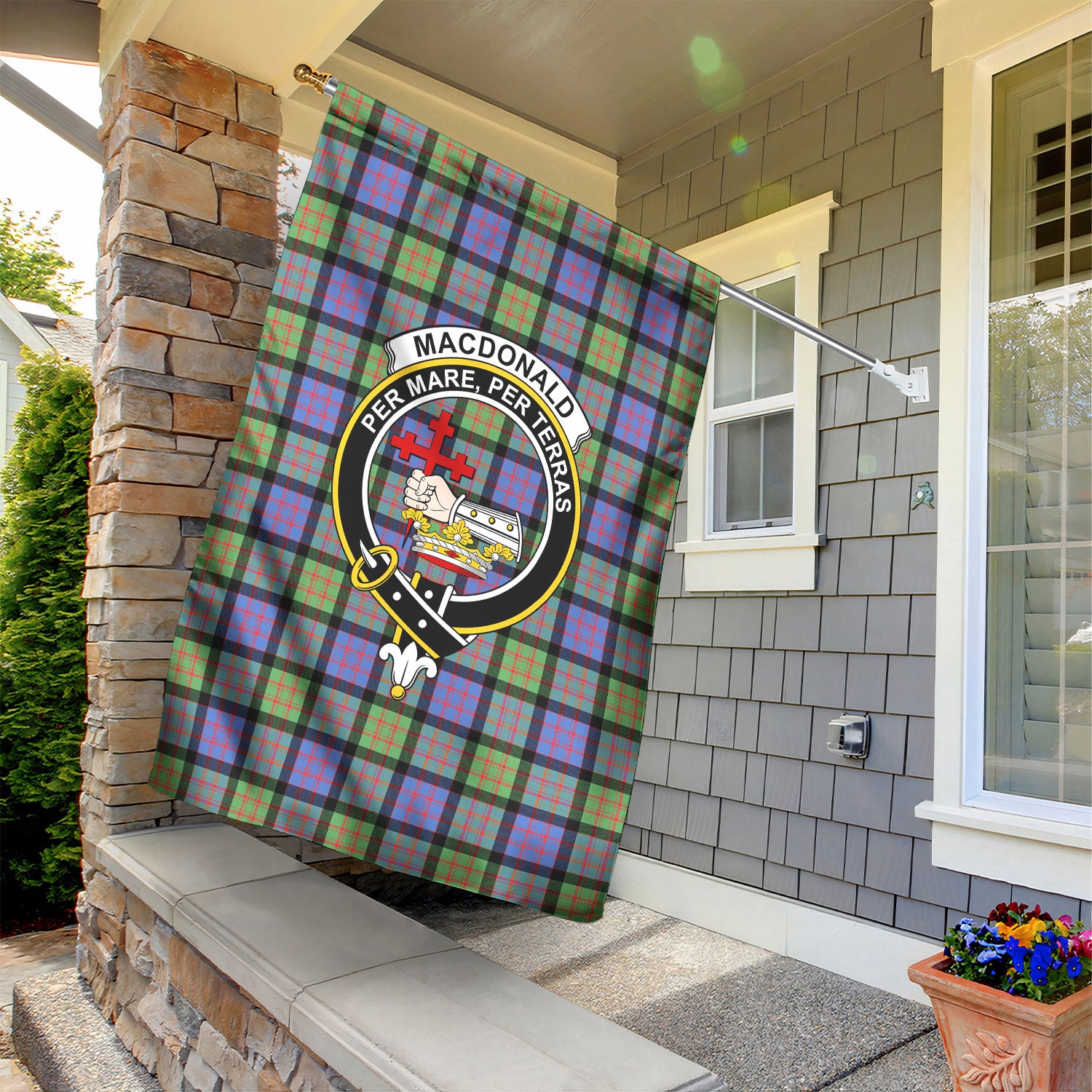 MacDonald Ancient Tartan Crest Garden Flag