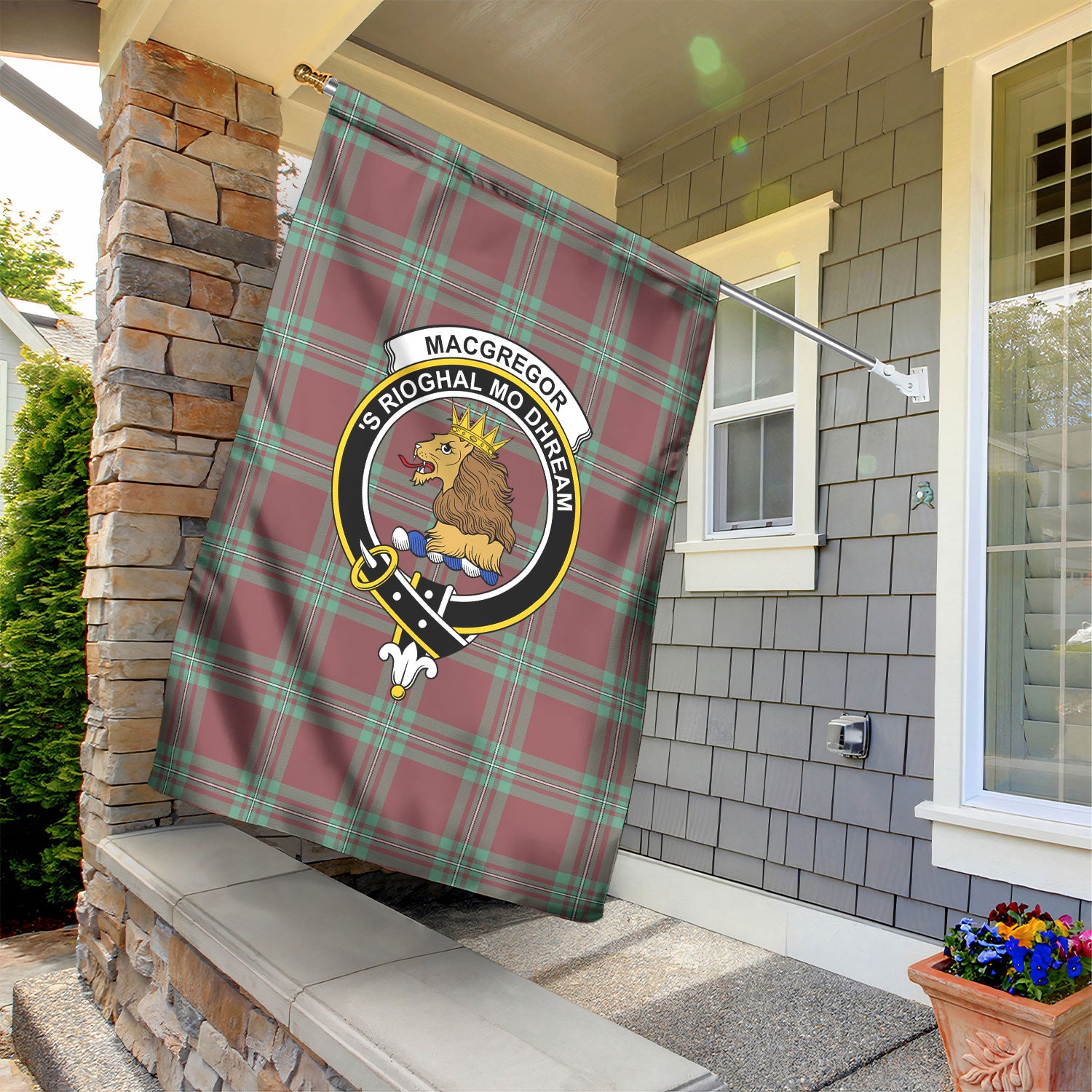 MacGregor Hunting Ancient Tartan Crest Garden Flag