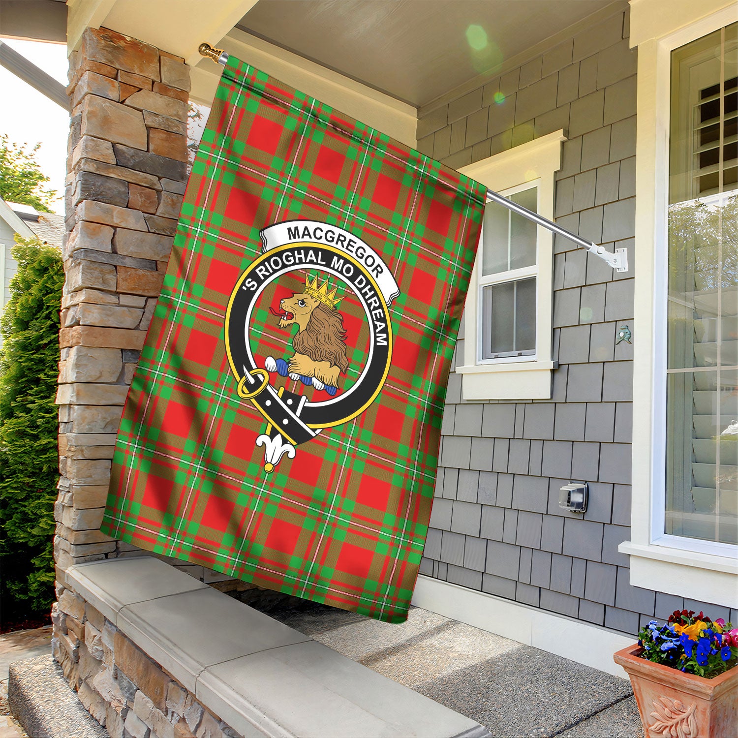 MacGregor Modern Tartan Crest Garden Flag