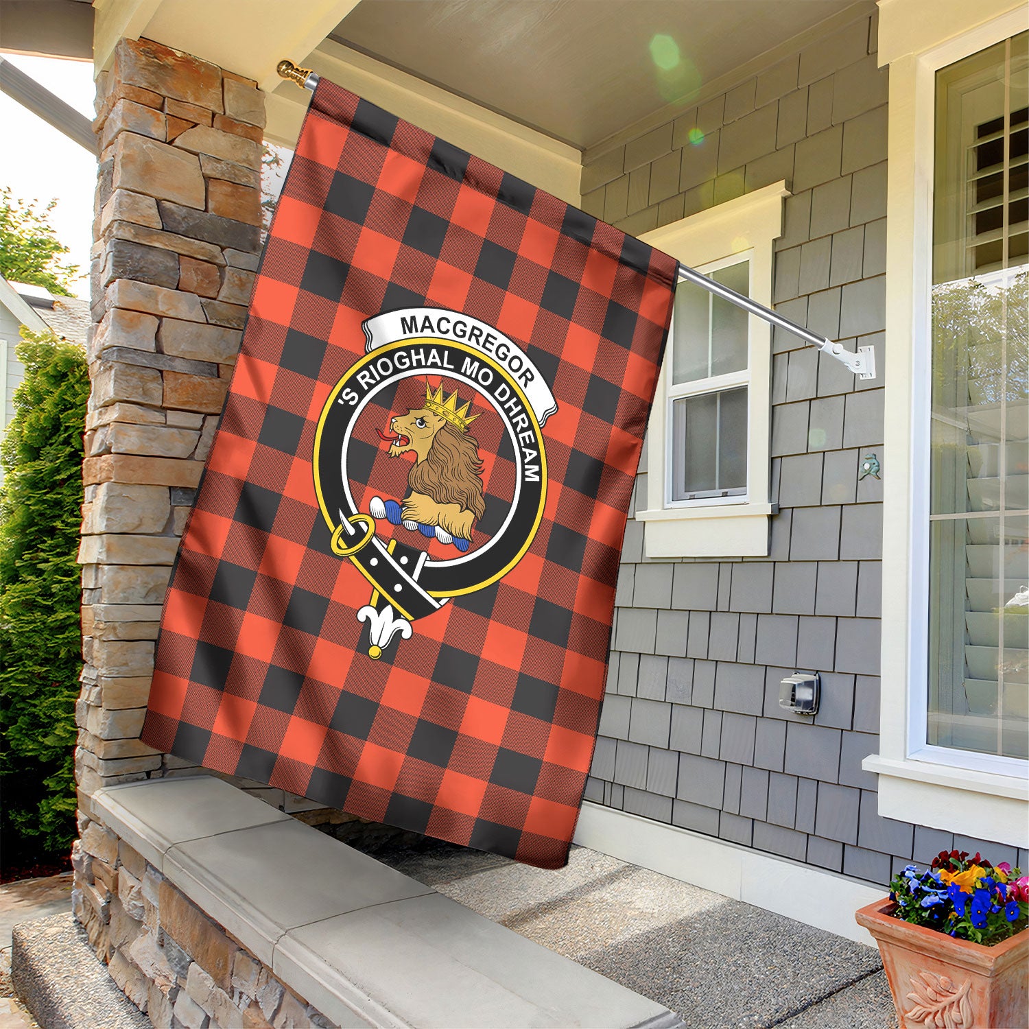 MacGregor Rob Roy Ancient Tartan Crest Garden Flag