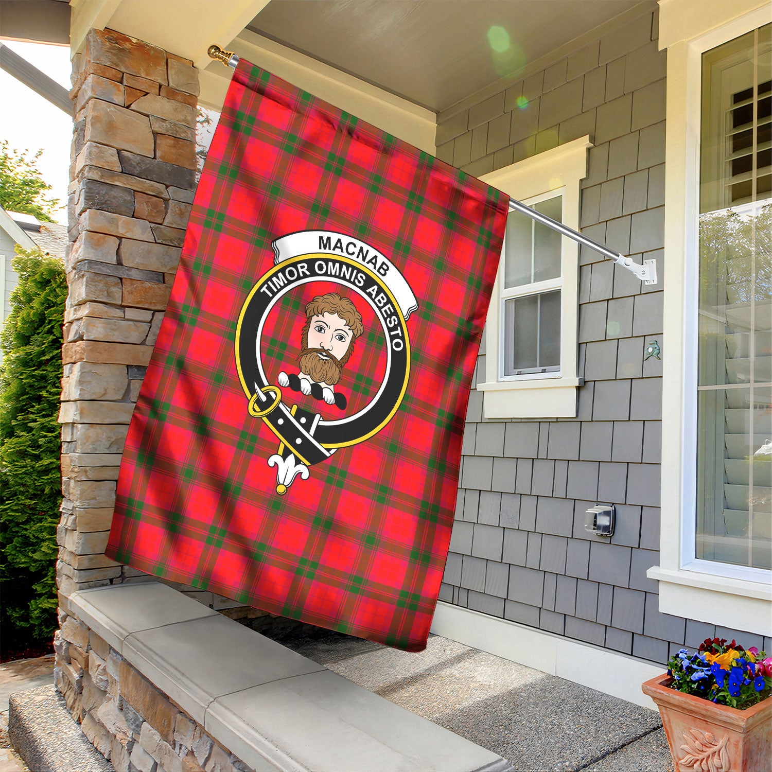 MacNab Modern Tartan Crest Garden Flag