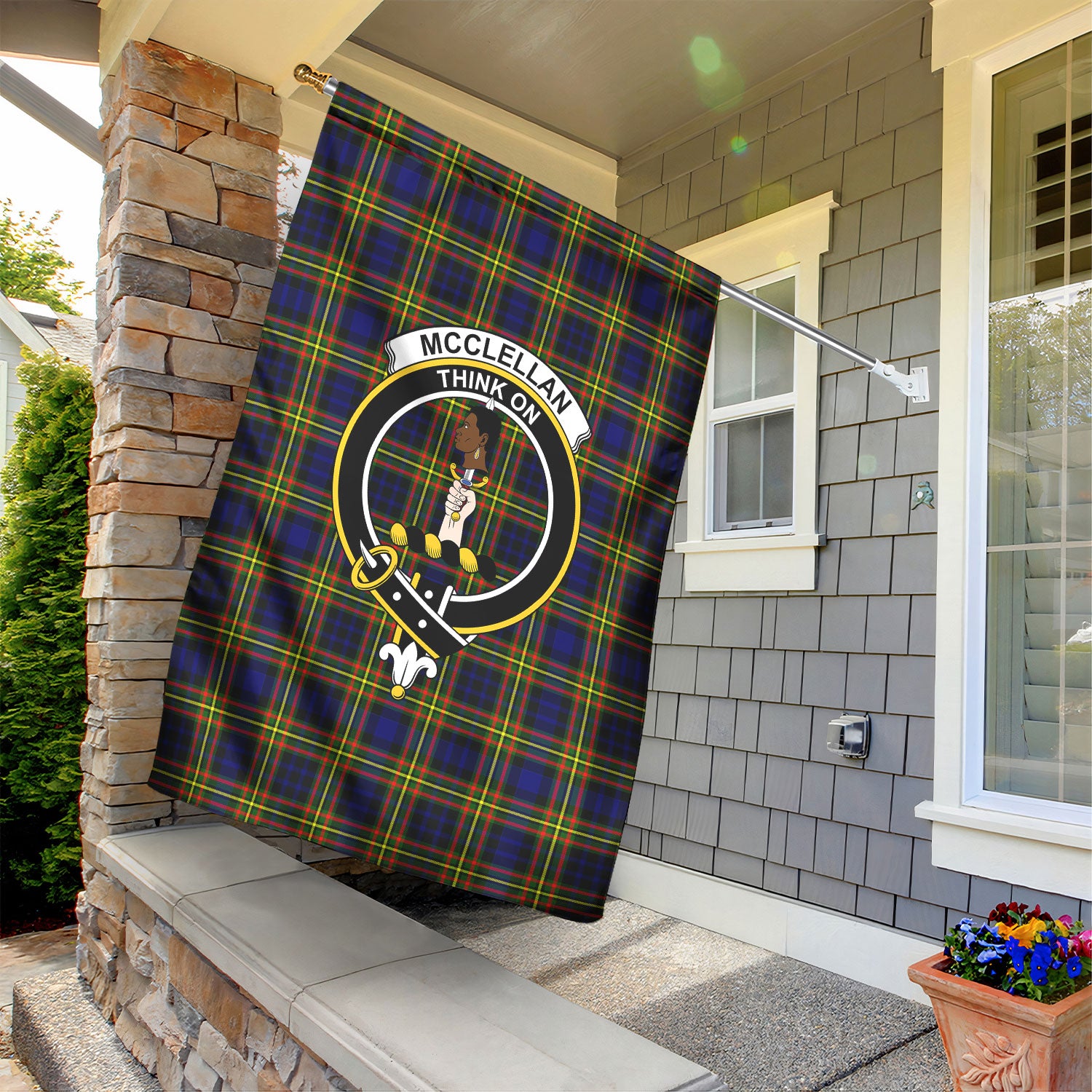 McClellan Modern Tartan Crest Garden Flag