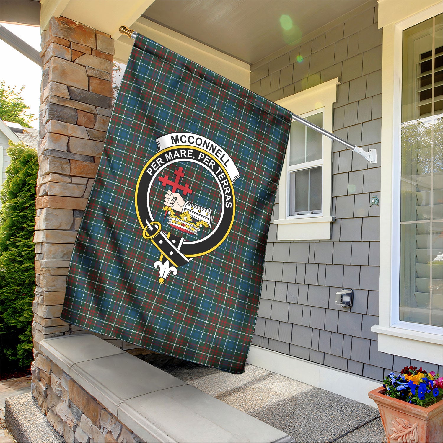 McConnell Tartan Crest Garden Flag