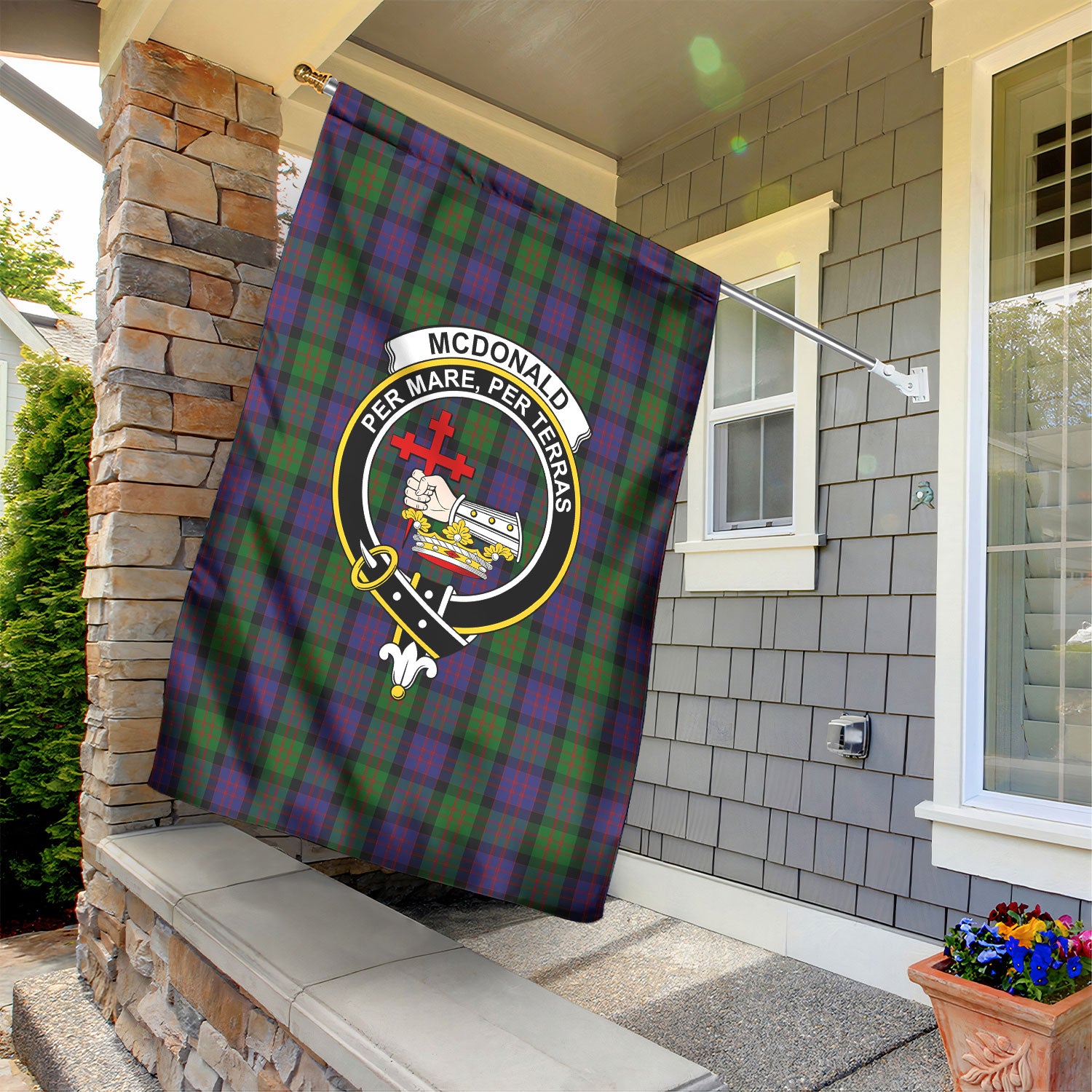 McDonald Tartan Crest Garden Flag