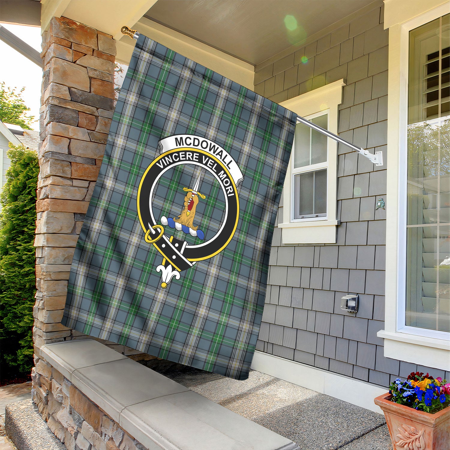 McDowall Tartan Crest Garden Flag