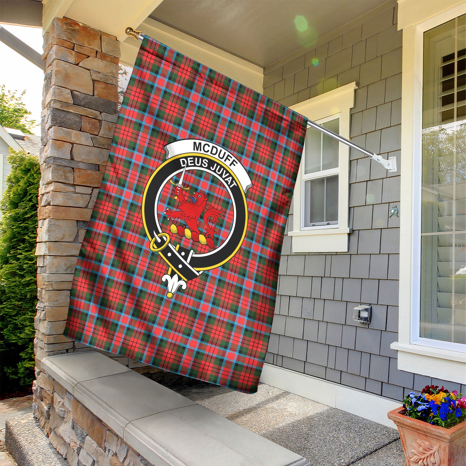 McDuff Modern Tartan Crest Garden Flag