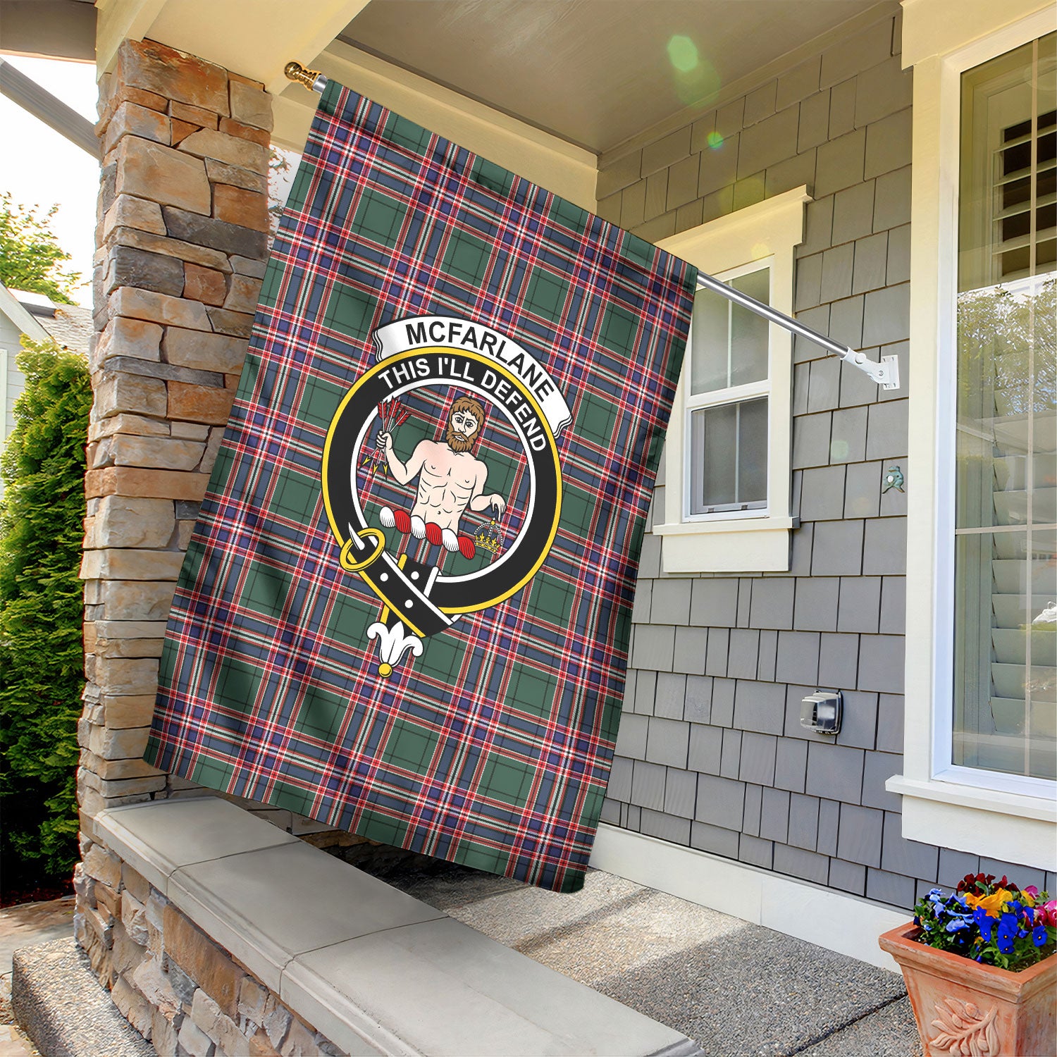 McFarlane Hunting Modern Tartan Crest Garden Flag