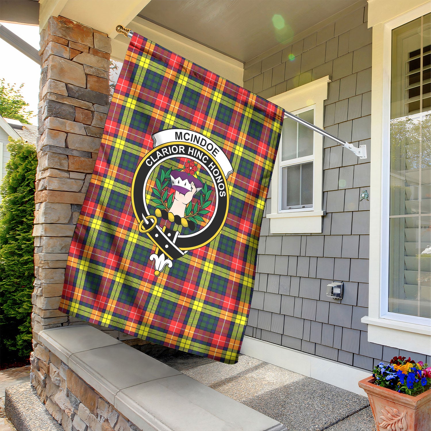 McIndoe Tartan Crest Garden Flag