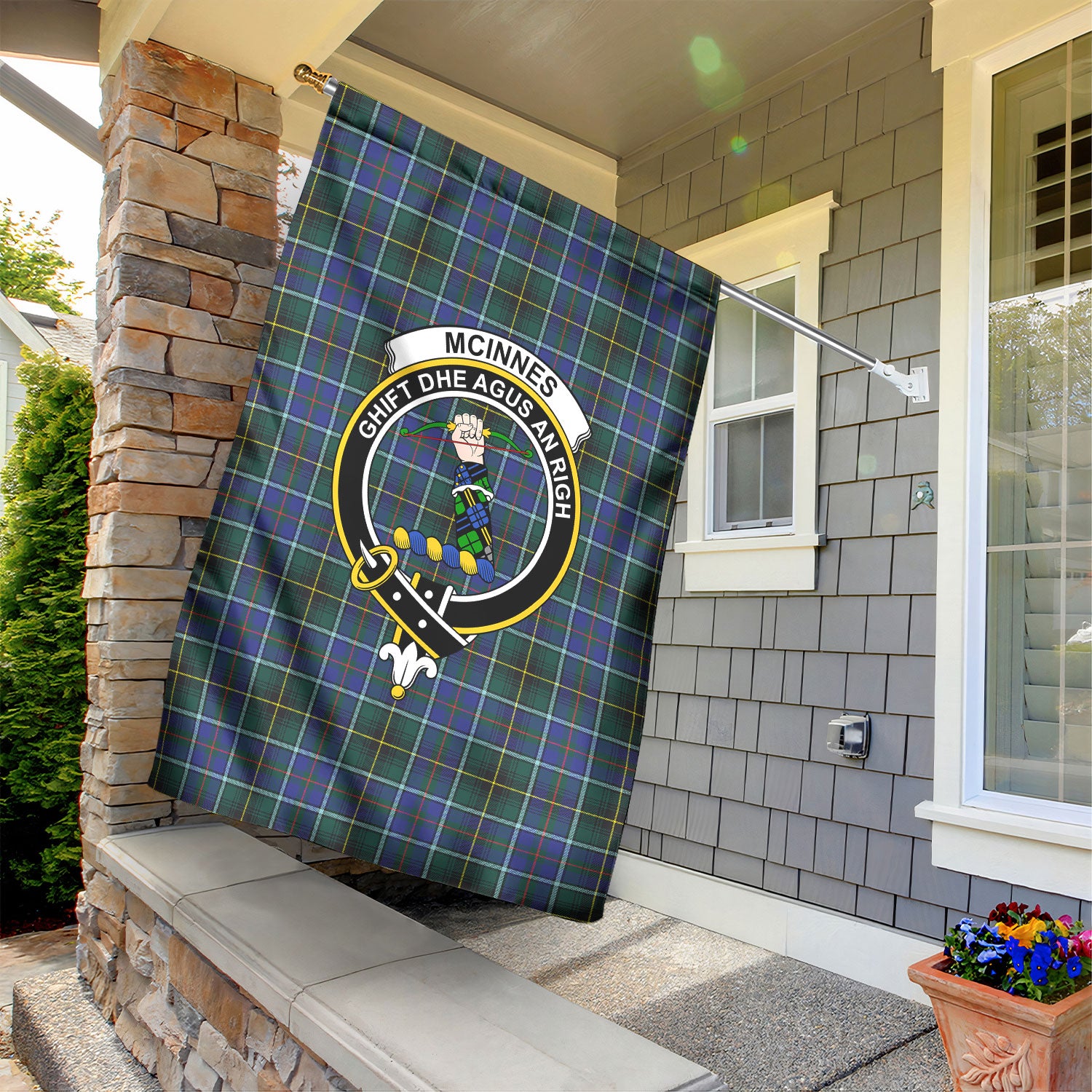 McInnes Modern Tartan Crest Garden Flag