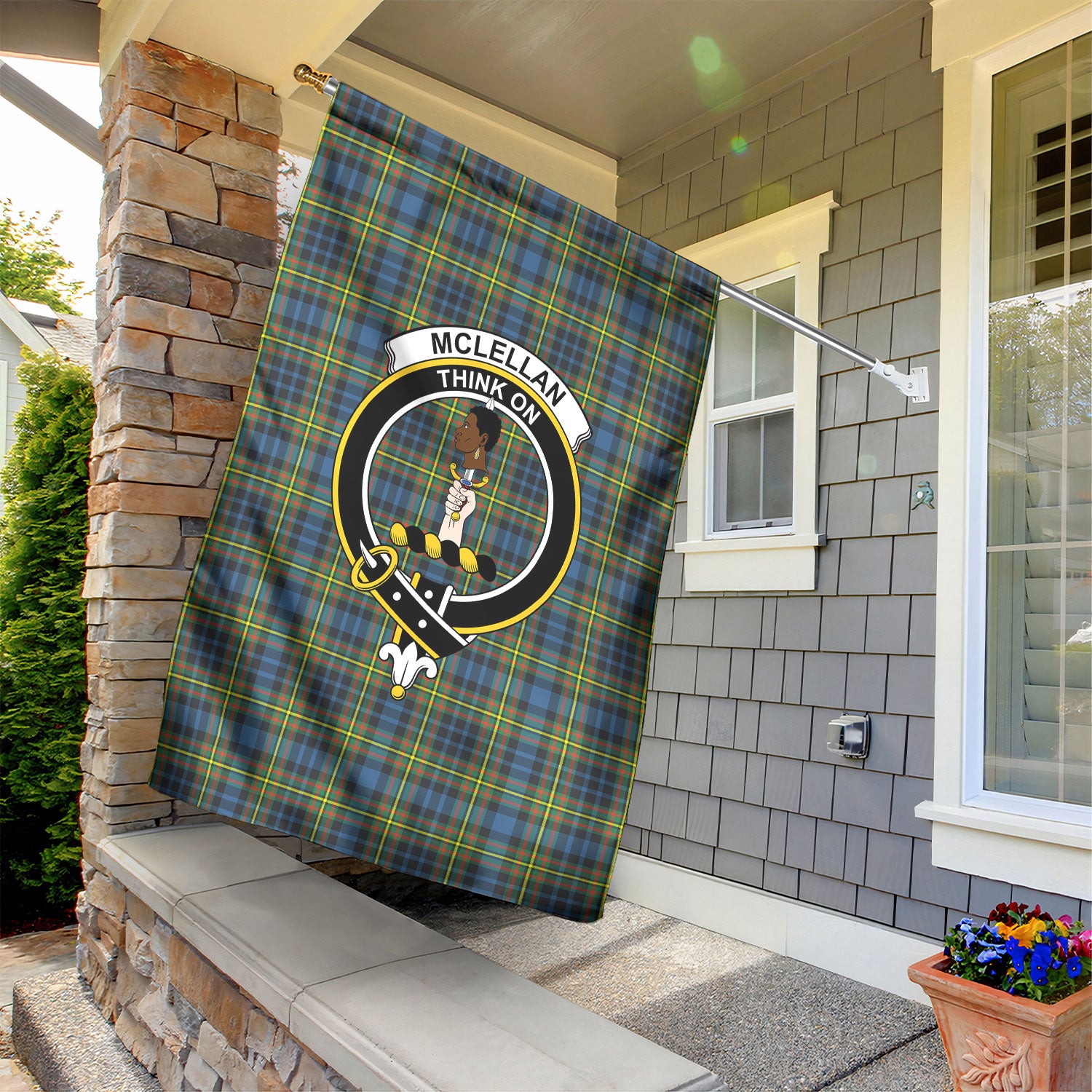 McLellan Ancient Tartan Crest Garden Flag