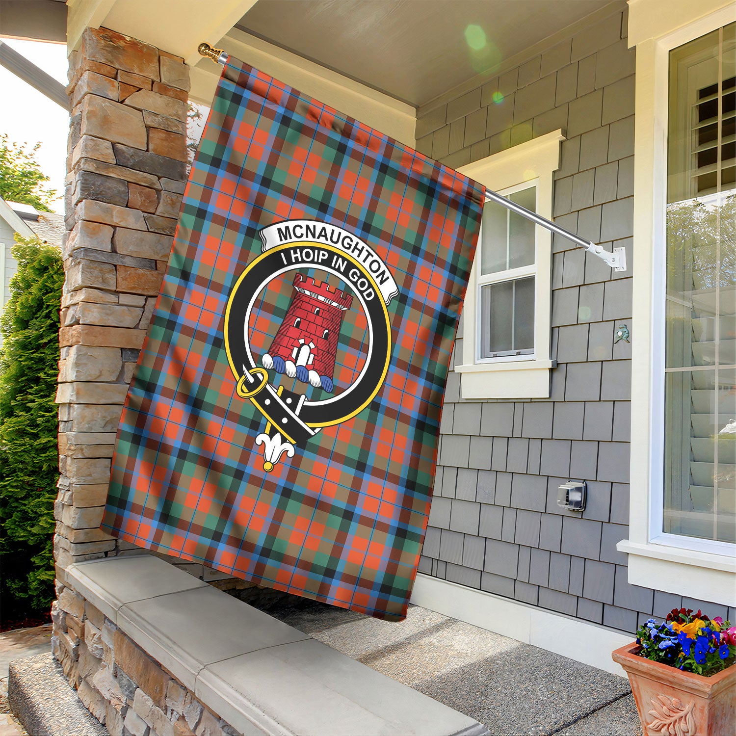 McNaughton Ancient Tartan Crest Garden Flag