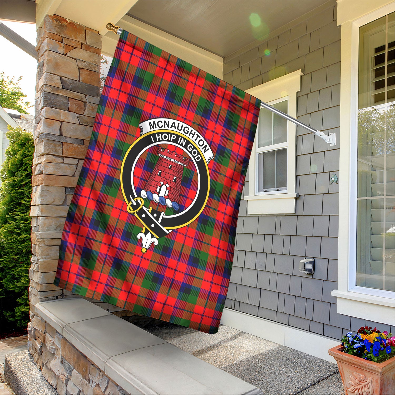 McNaughton Modern Tartan Crest Garden Flag