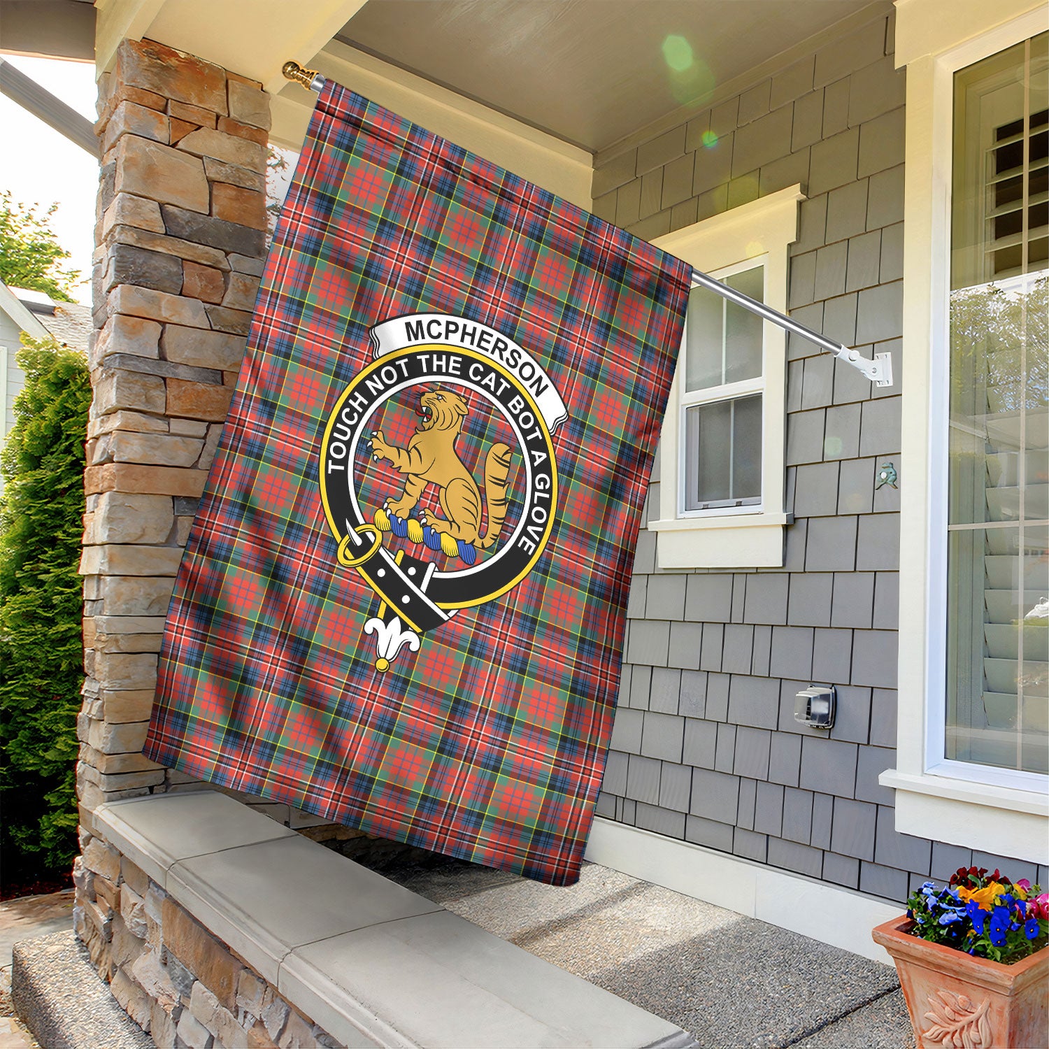McPherson Ancient Tartan Crest Garden Flag