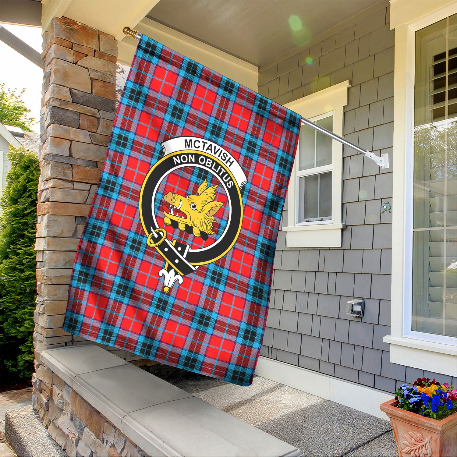 McTavish Modern Tartan Crest Garden Flag