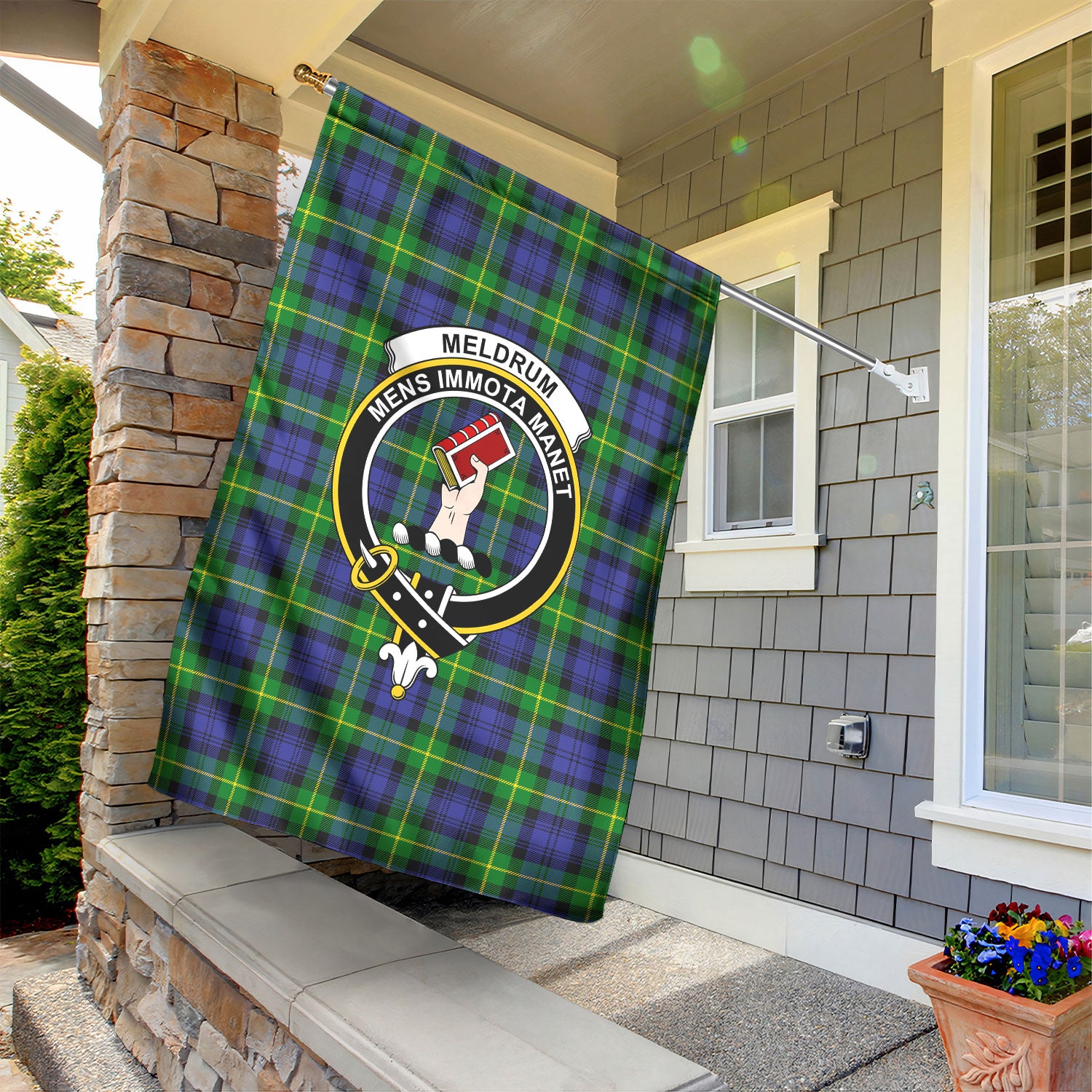 Meldrum Tartan Crest Garden Flag