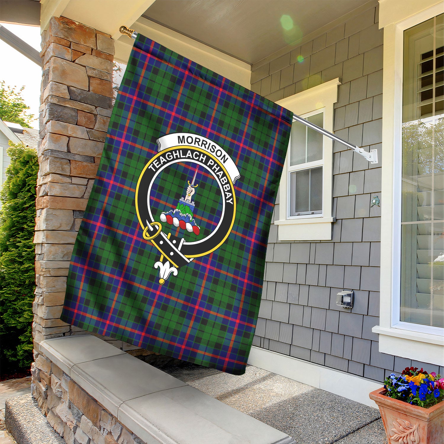 Morrison Modern Tartan Crest Garden Flag