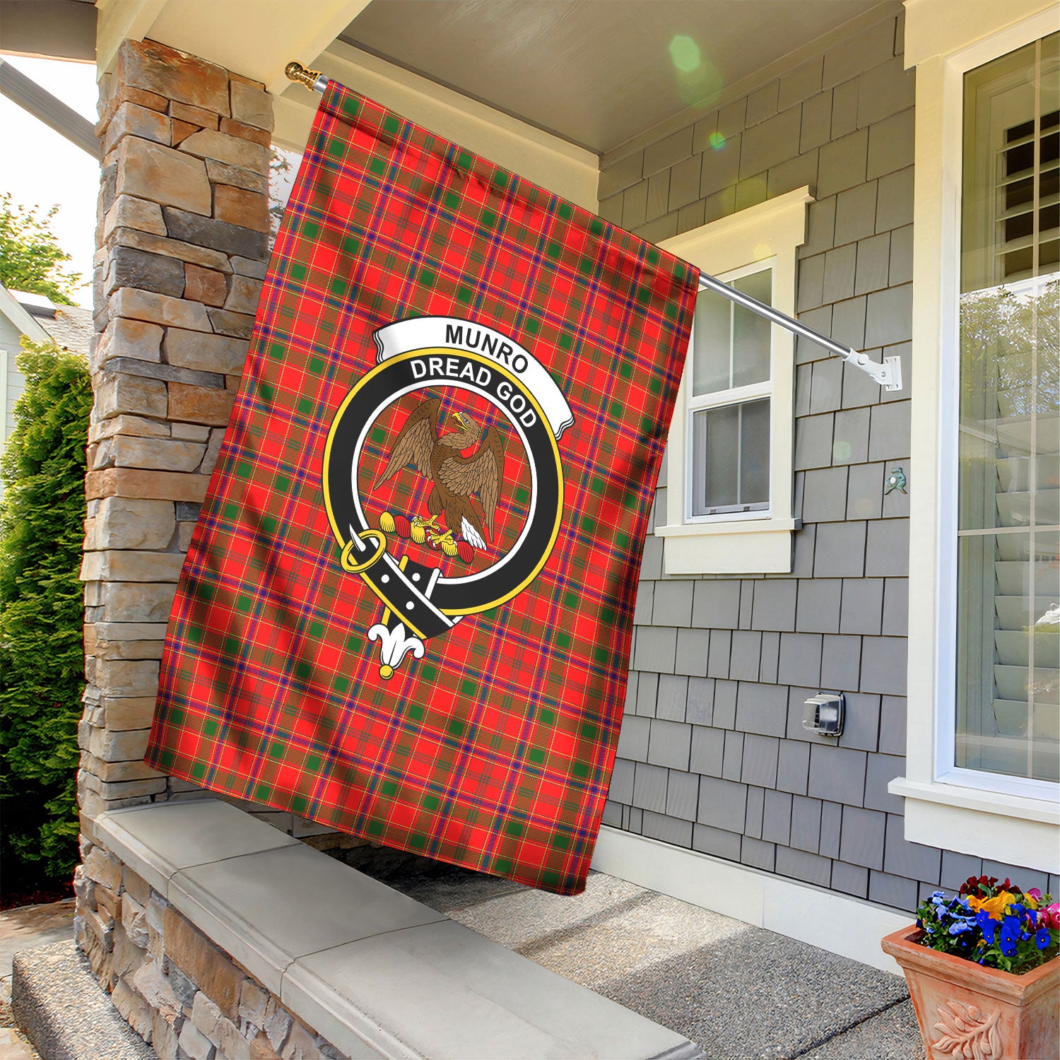 Munro Modern Tartan Crest Garden Flag
