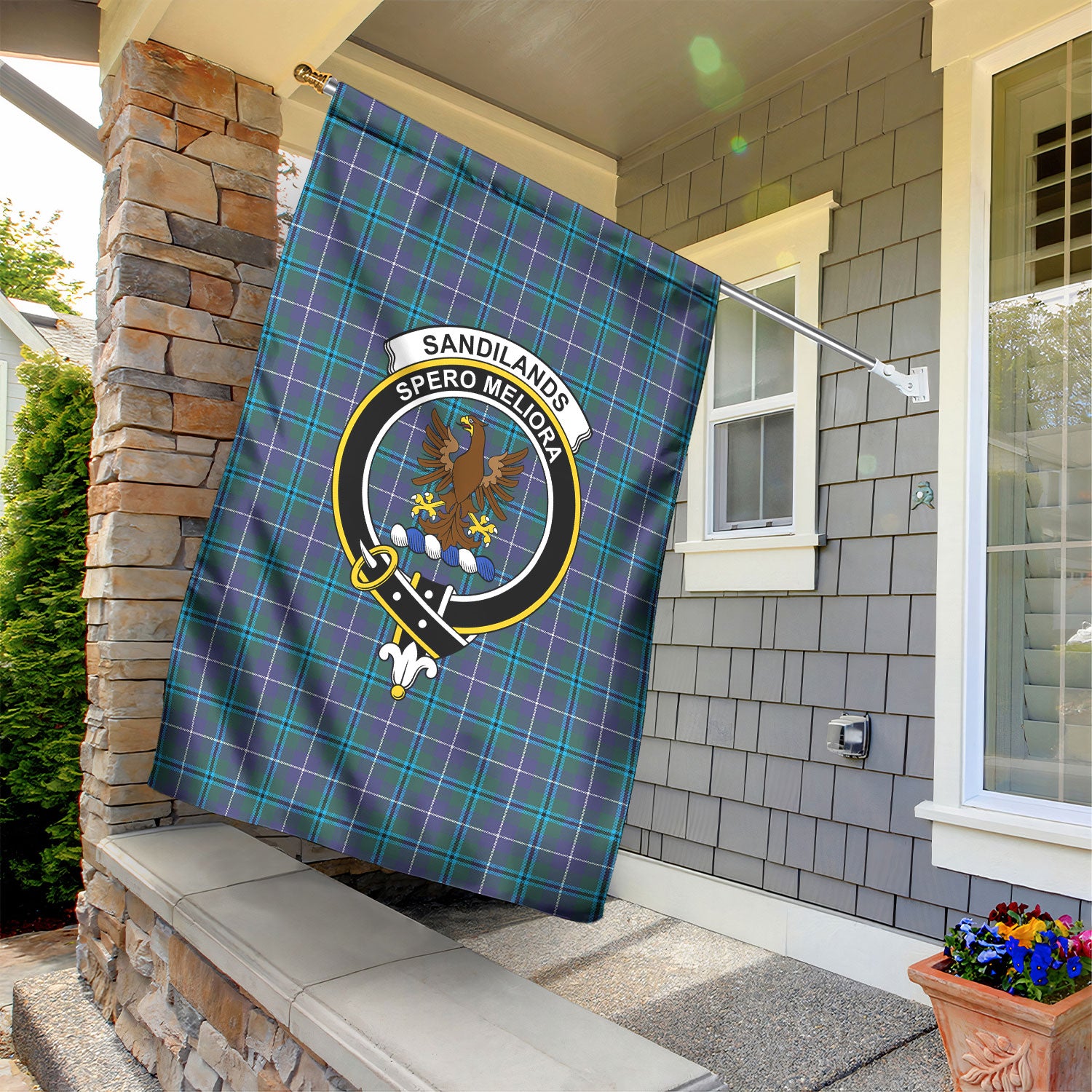 Sandilands Tartan Crest Garden Flag