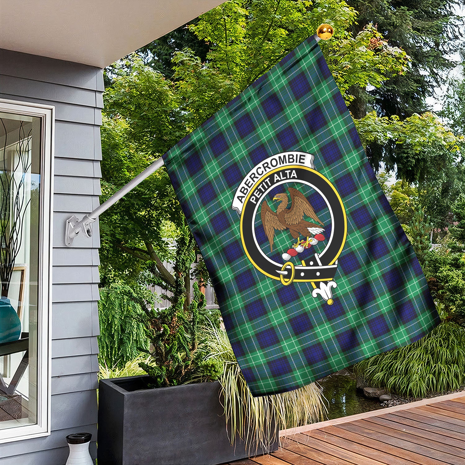 Abercrombie Tartan Crest Garden Flag