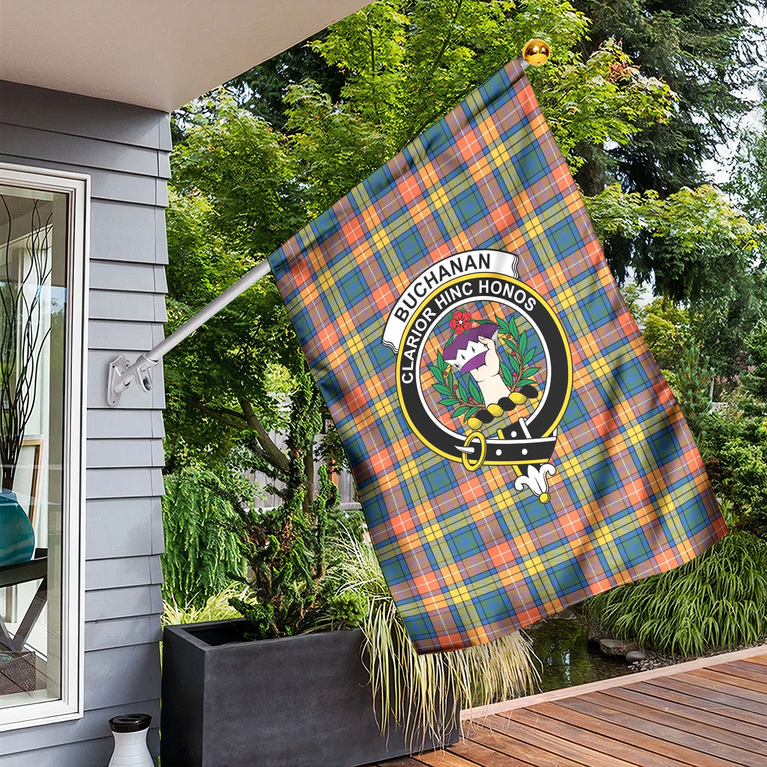 Buchanan Ancient Tartan Crest Garden Flag