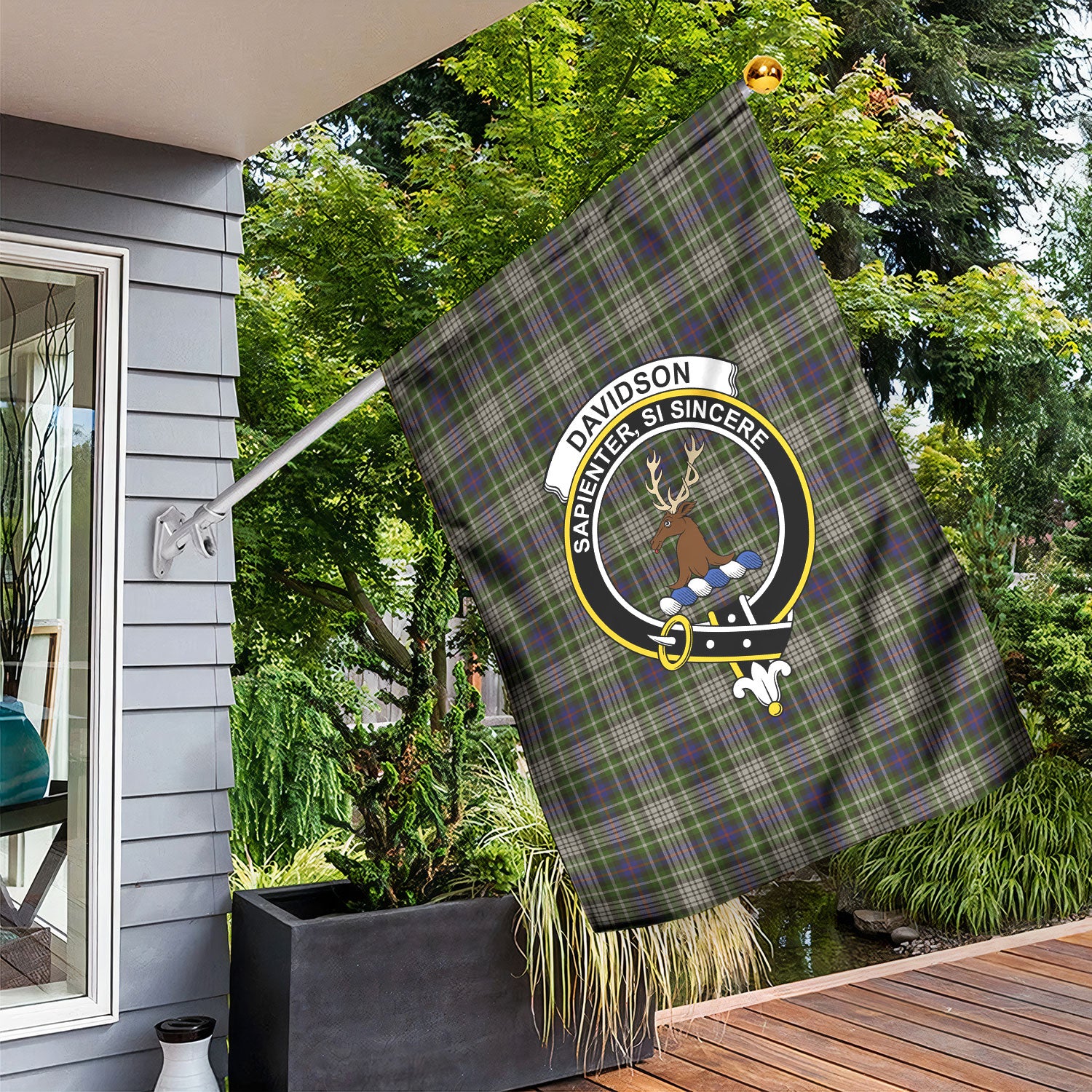 Davidson Tulloch Dress Tartan Crest Garden Flag