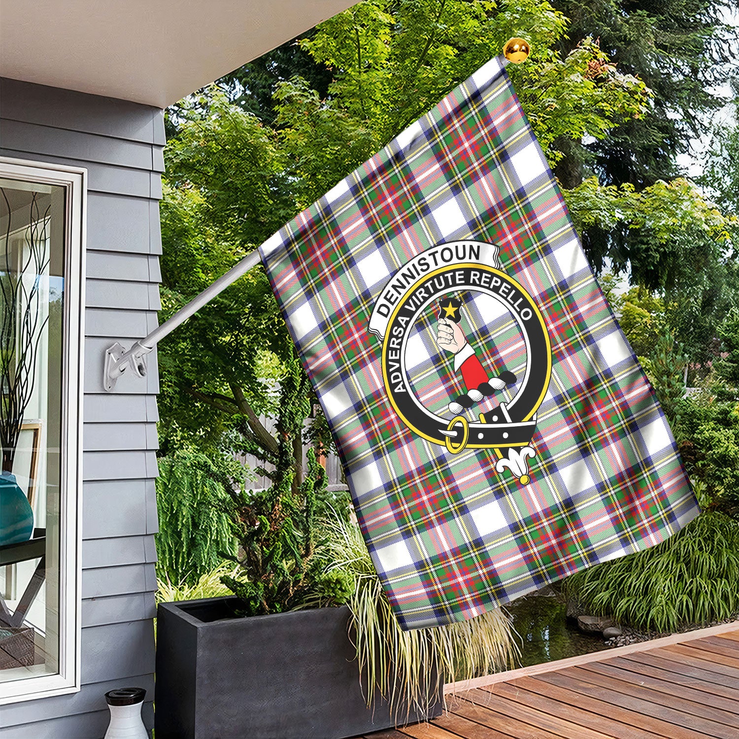 Dennistoun Tartan Crest Garden Flag