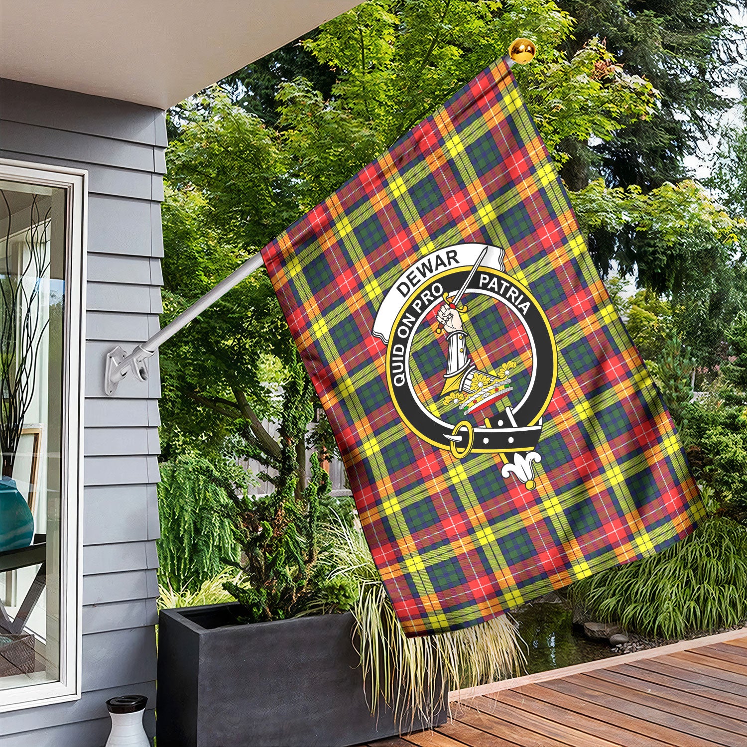 Dewar Tartan Crest Garden Flag