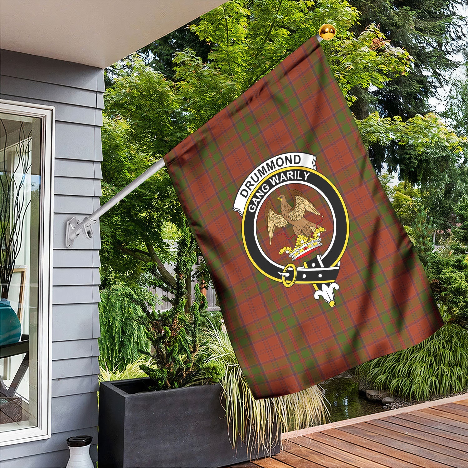 Drummond Clan Tartan Crest Garden Flag