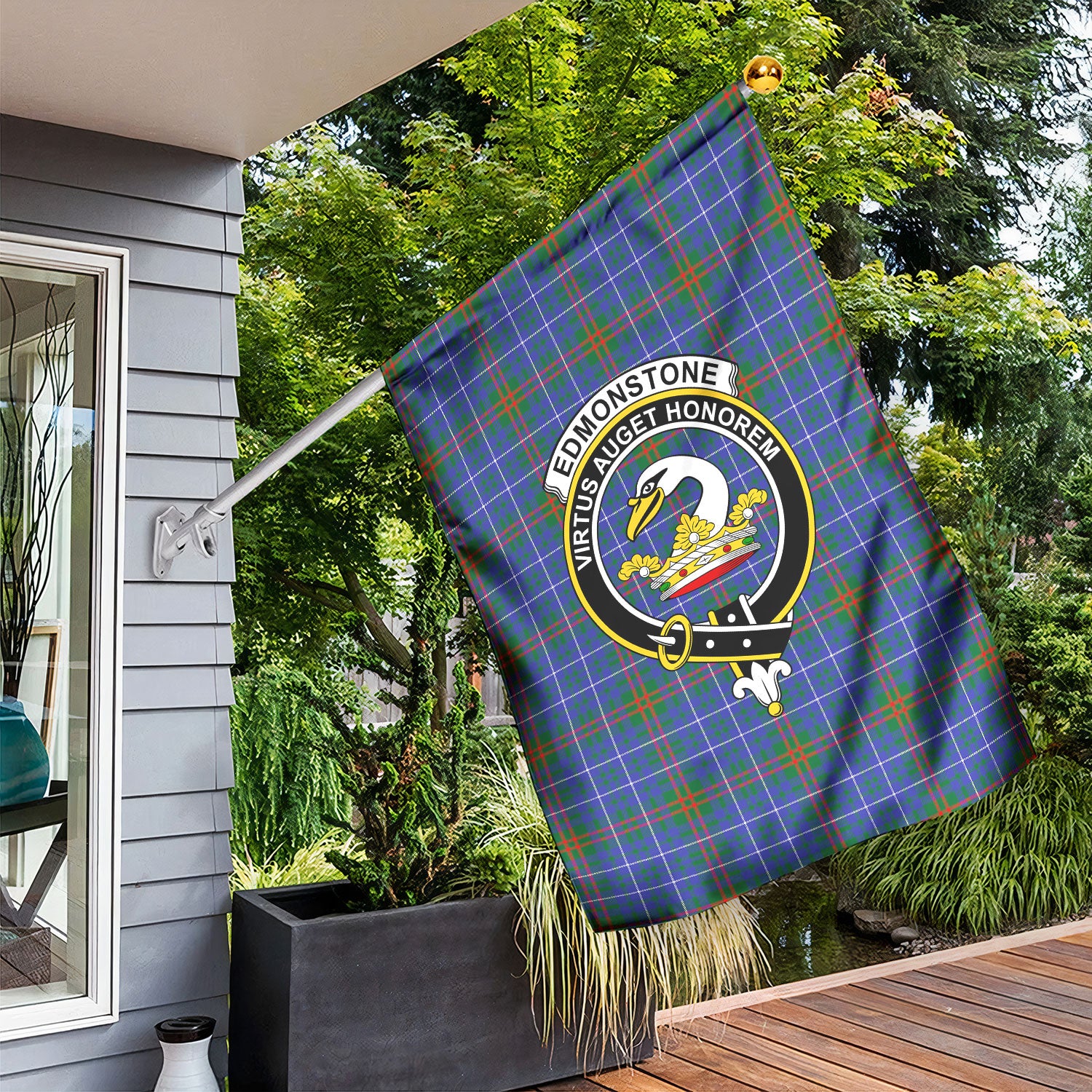 Edmonstone Tartan Crest Garden Flag