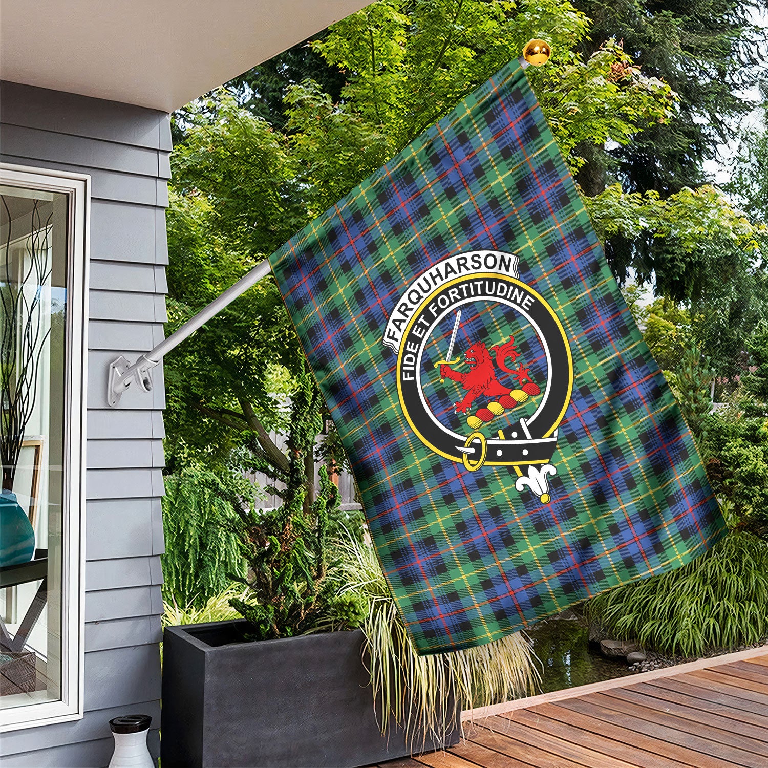 Farquharson Ancient Tartan Crest Garden Flag