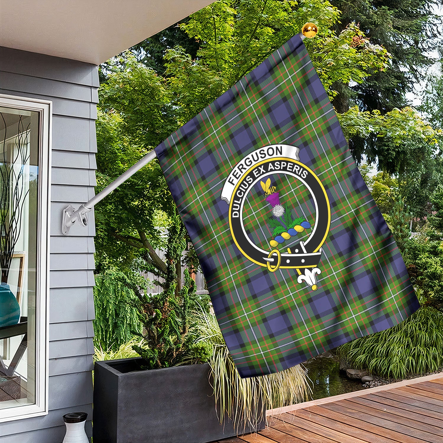 Ferguson Tartan Crest Garden Flag