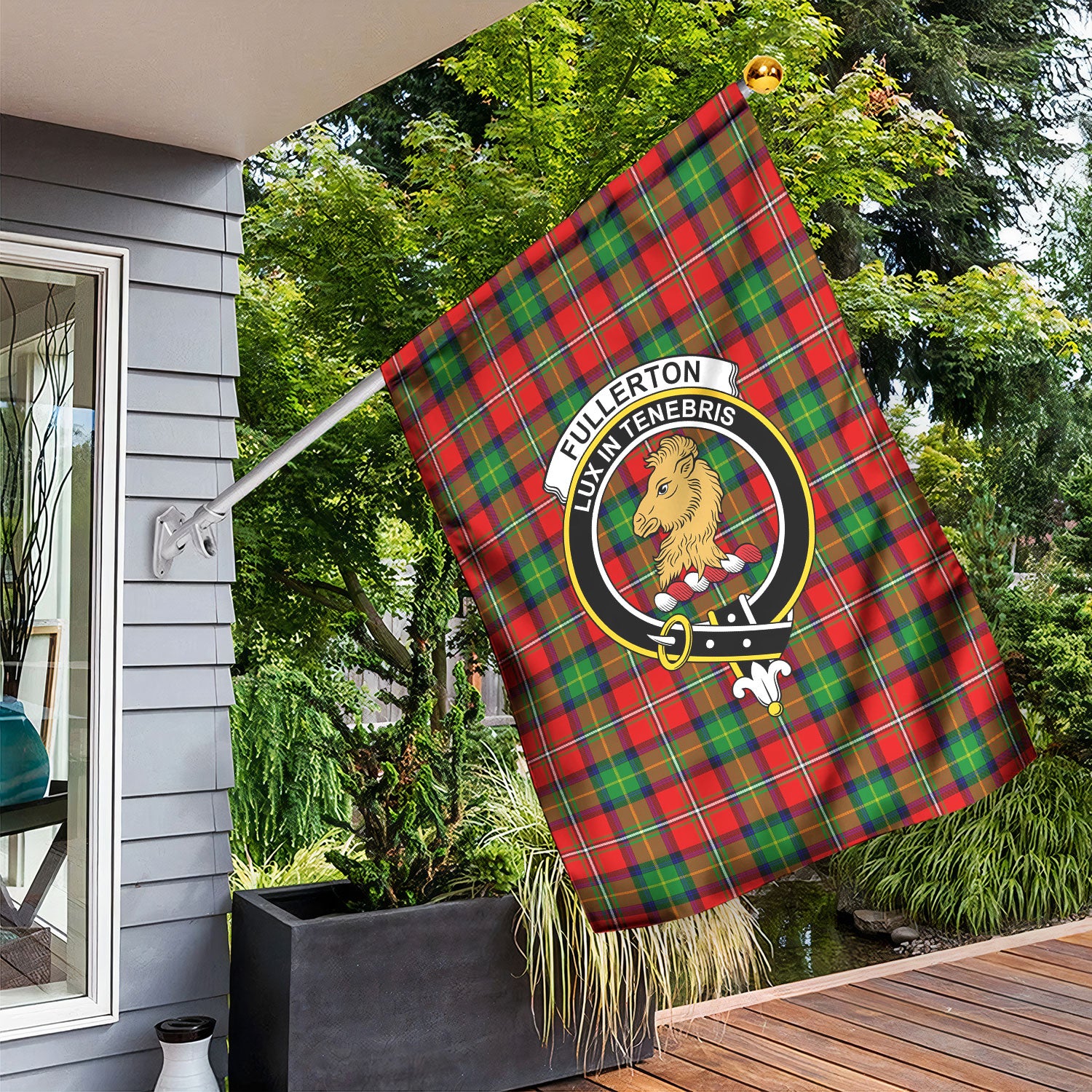 Fullerton Tartan Crest Garden Flag