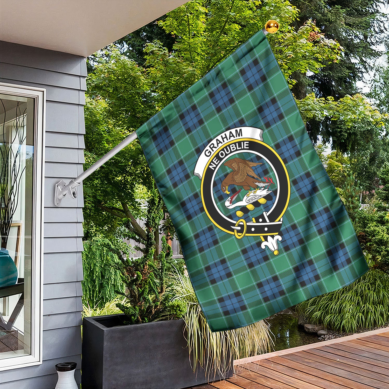 Graham of Menteith Ancient Tartan Crest Garden Flag