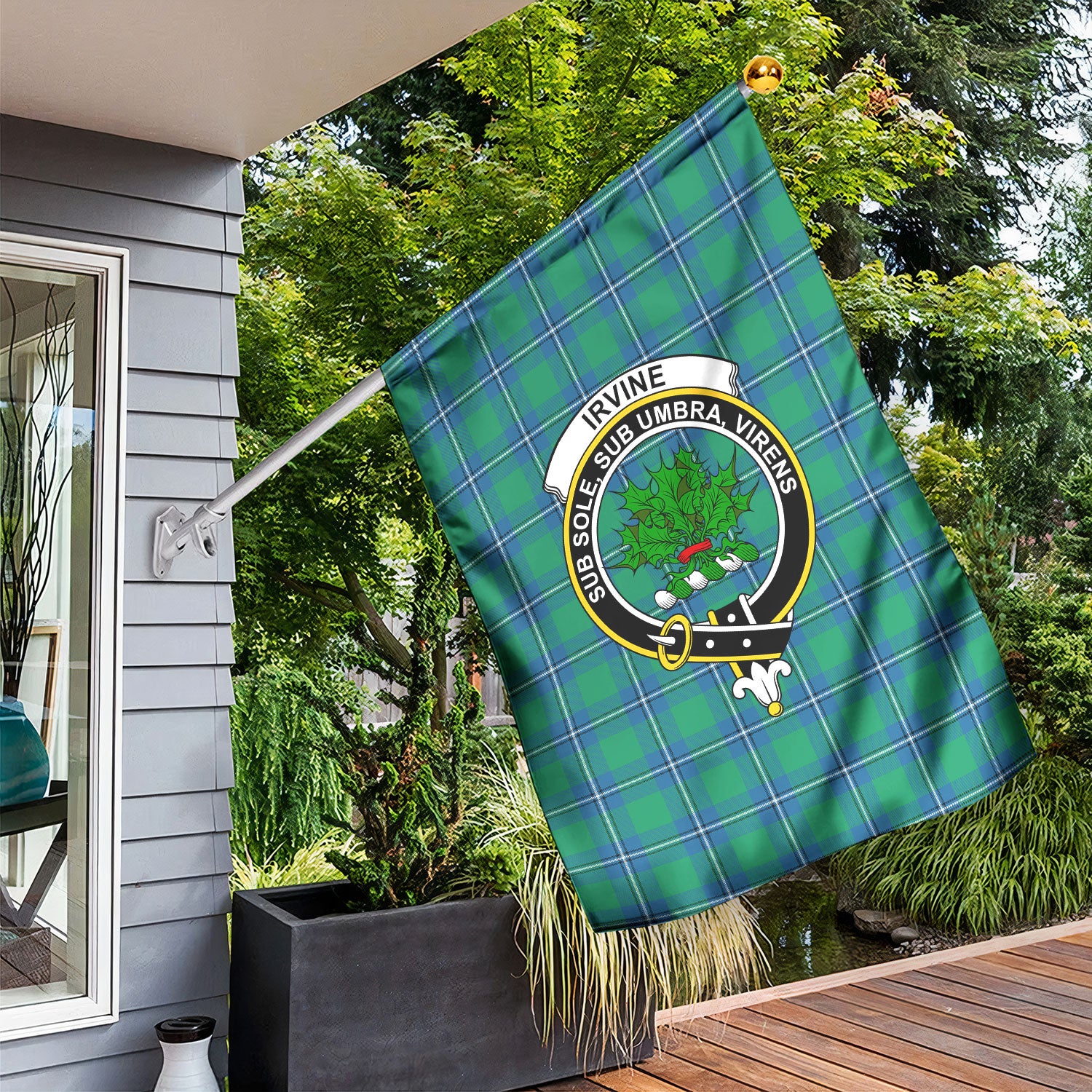 Irvine Ancient Tartan Crest Garden Flag