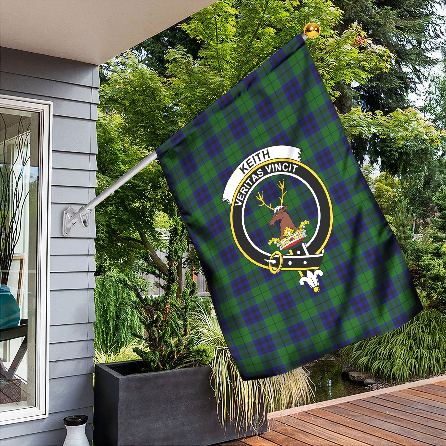 Keith Modern Tartan Crest Garden Flag