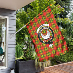 Leask Tartan Crest Garden Flag