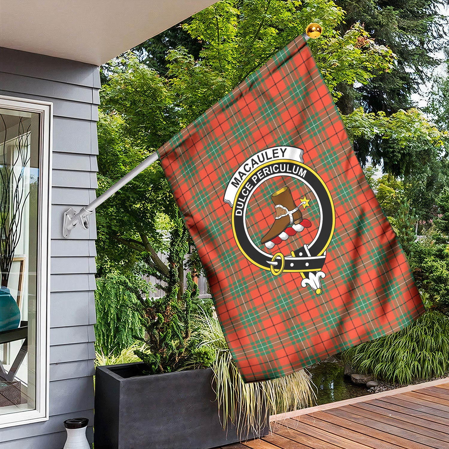 MacAuley Ancient Tartan Crest Garden Flag
